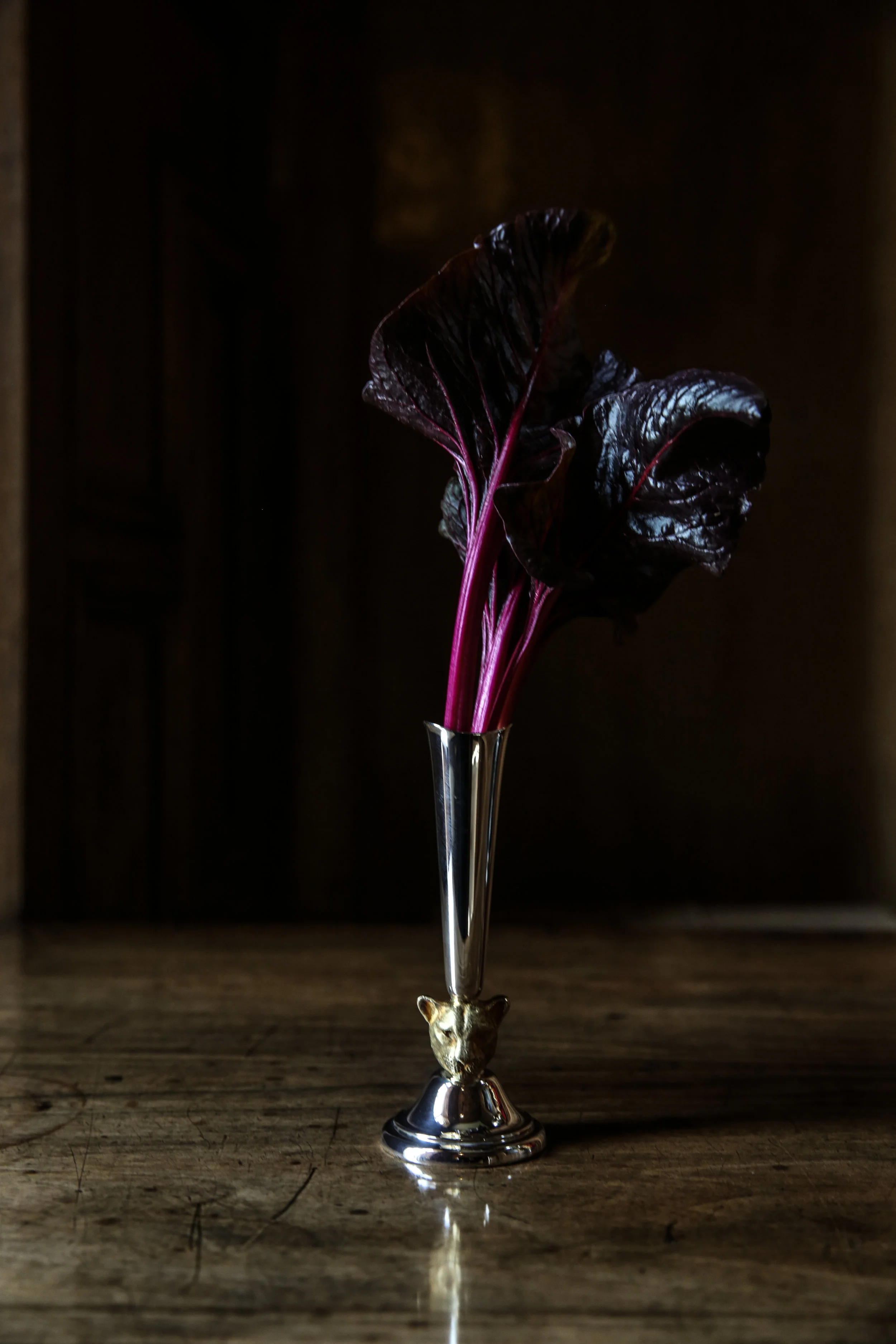 Leopard head Bud vase
