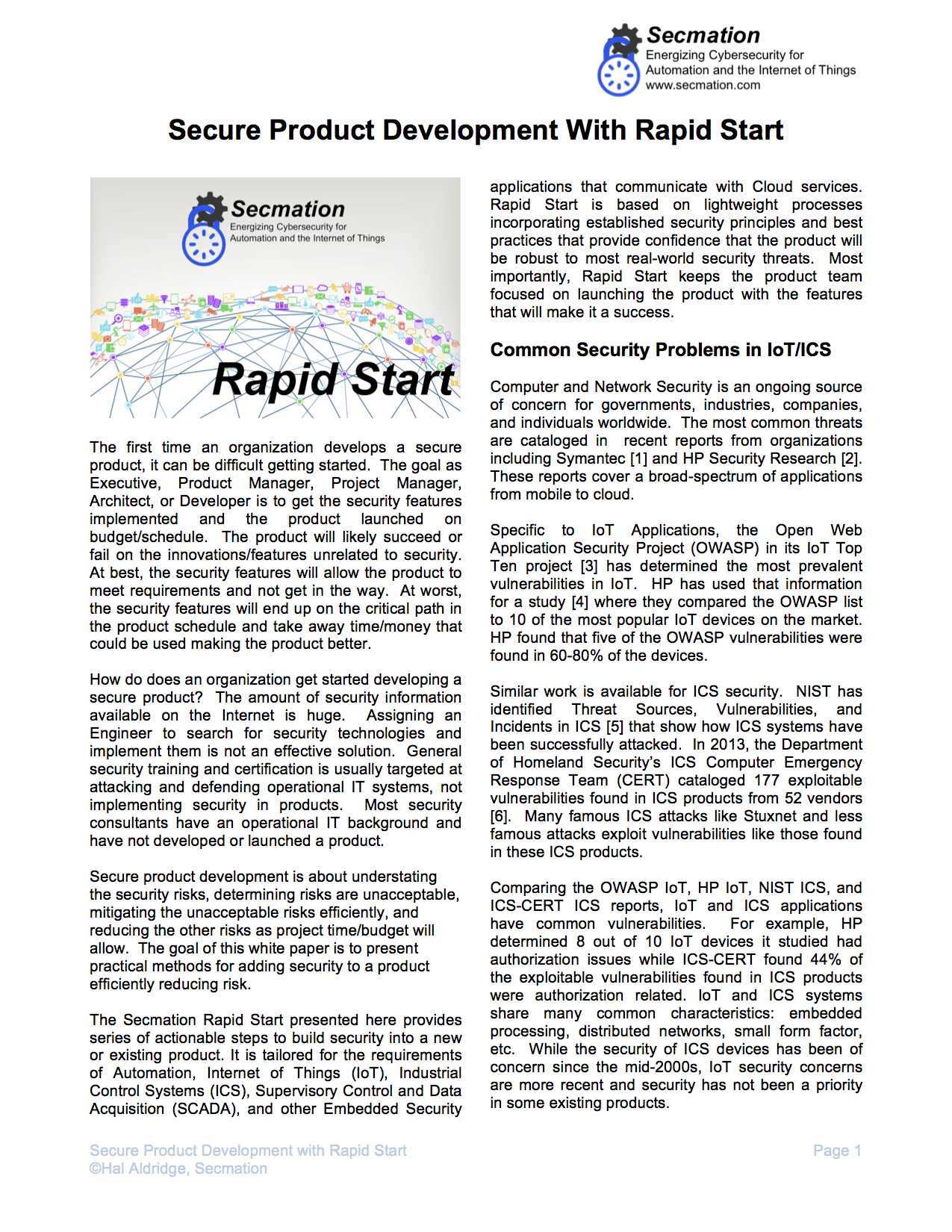 Secure Product Development with Rapid Start