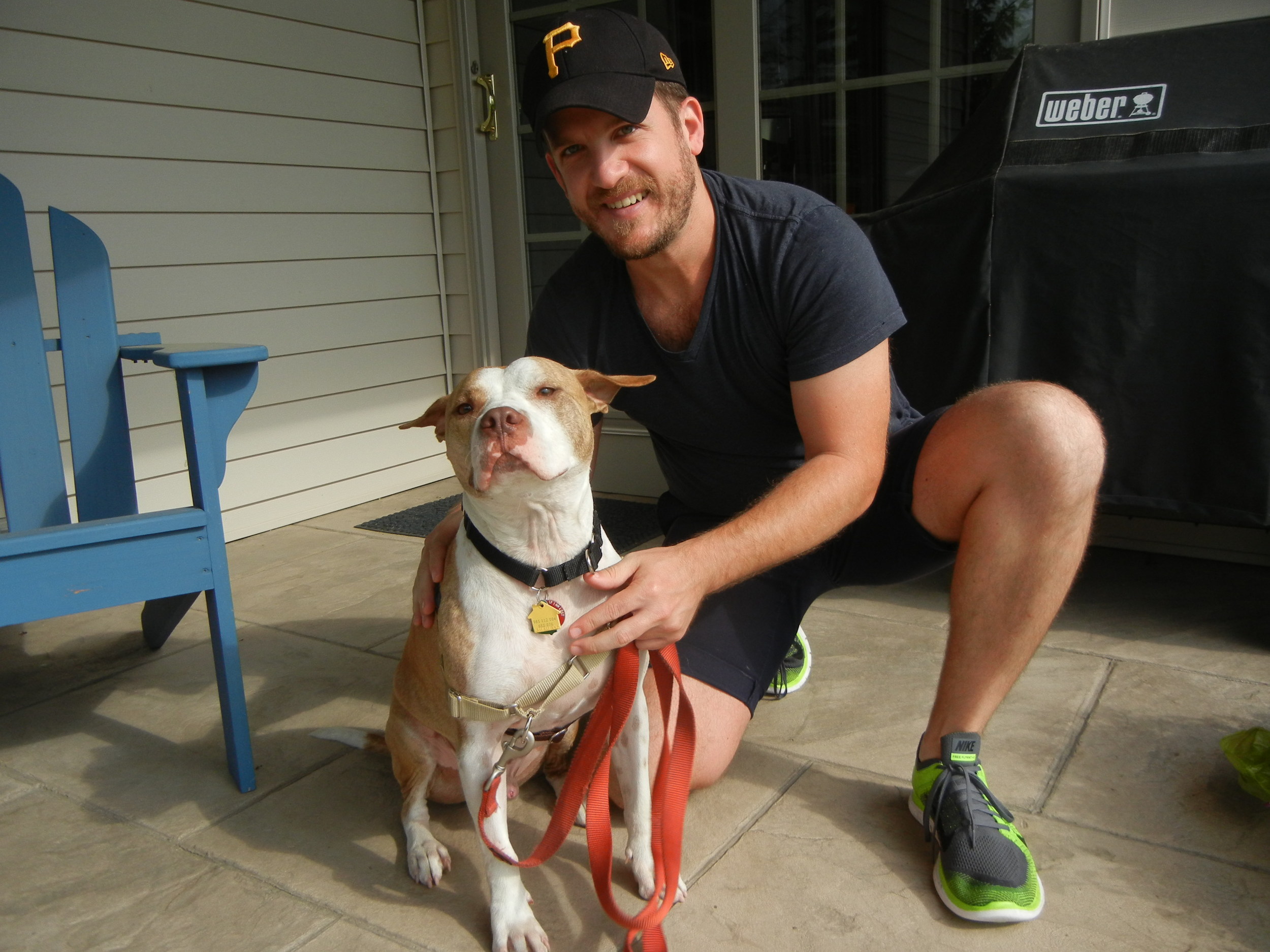 Zeppelin came to us as a young puppy, but after 2 years in the shelter he found his human counterpart. He enjoys going on long runs with his dad and hanging out around various establishments in Brooklyn.