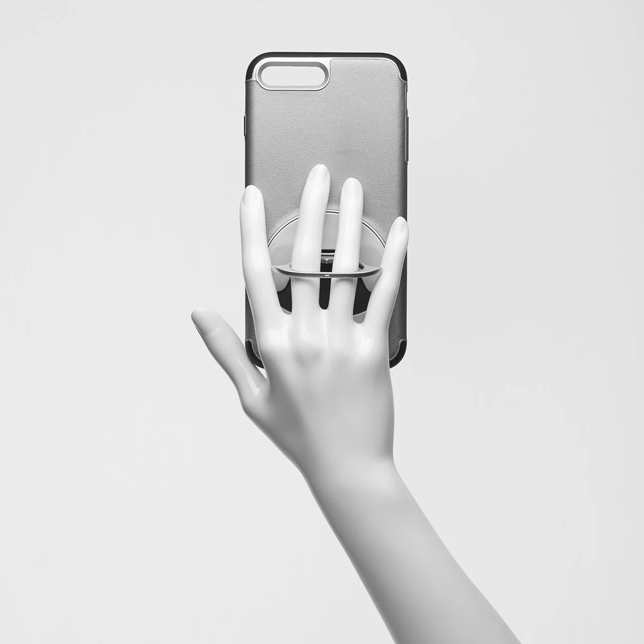Component 3 / Photograph of the hand holding the phone used to composite into the final image. Used in the final picture of the purple phone case.