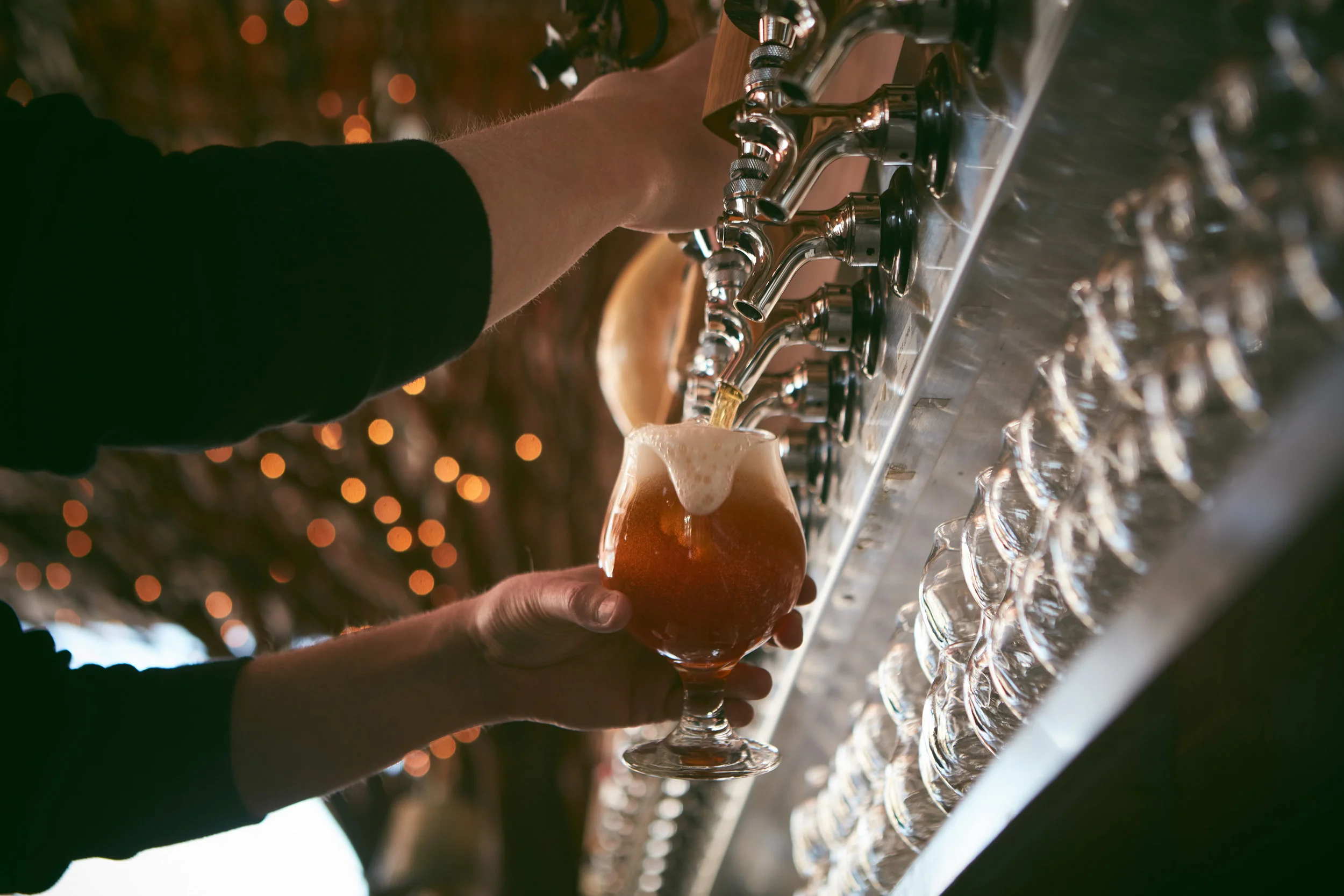 Photo 2: Photograph of beer being poured at Dry Ground Brewery in Paducah, Ky.