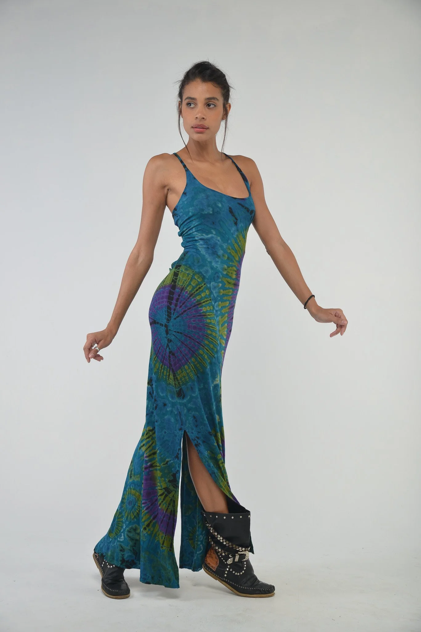 Body-Skimming Tie Dye Maxi Dress
