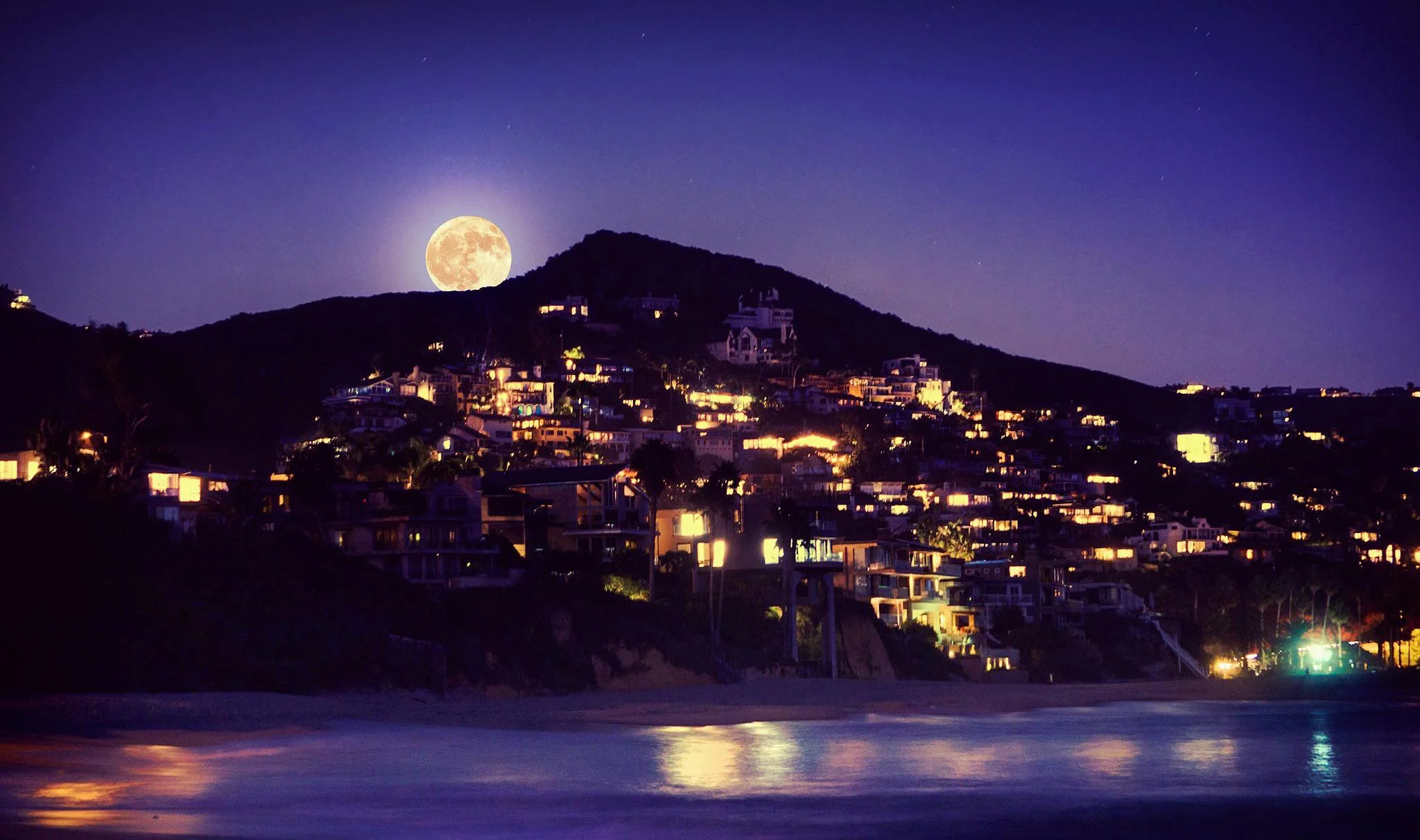 Supermoon Over Laguna Beach