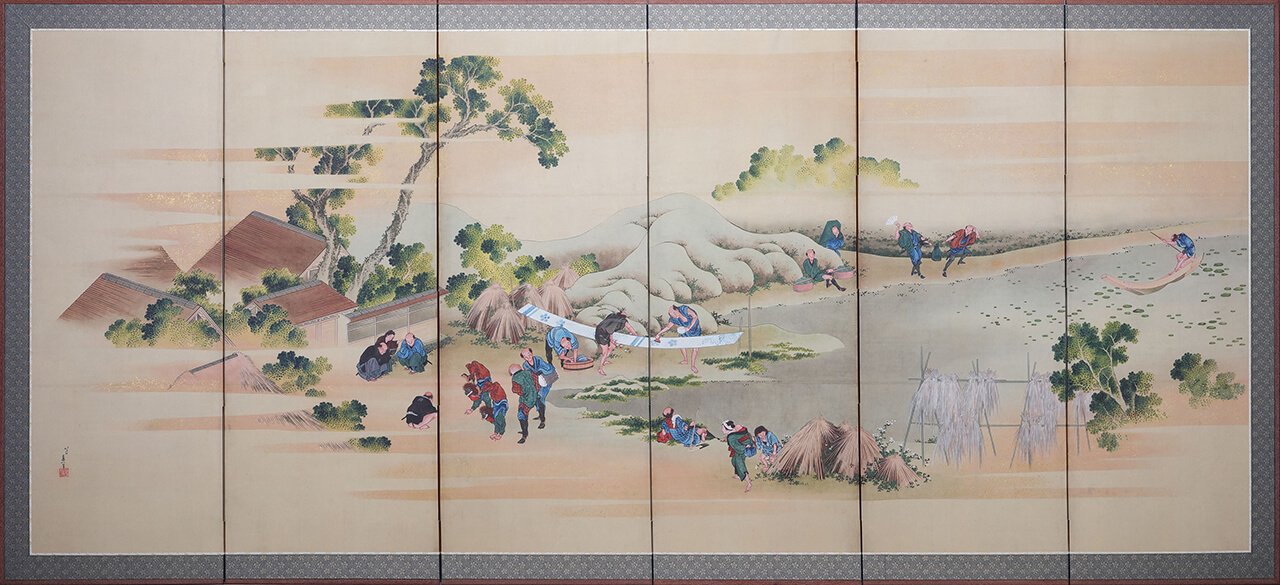 Hokusai Katsuhika, Country Scenes and Mount Fuji, ca. 1830-1832. Freer Gallery of Art, Smithsonian Institution, Washington, D.C.: Gift of Charles Lang Freer, F1902.48, F1902.49.