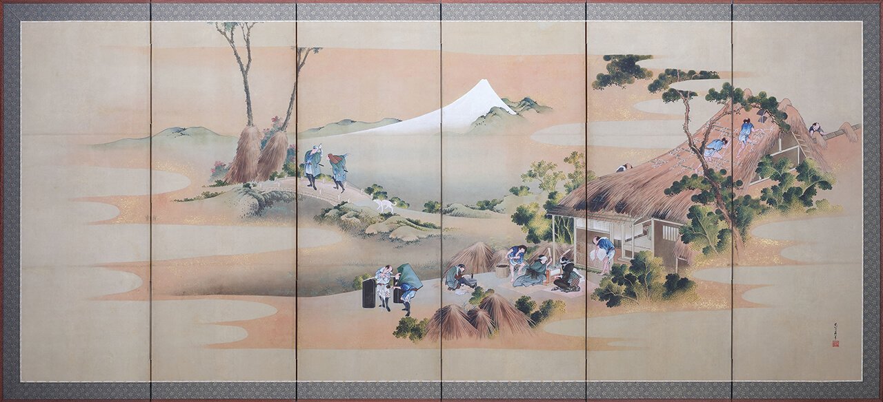 Hokusai Katsuhika, Country Scenes and Mount Fuji, ca. 1830-1832. Freer Gallery of Art, Smithsonian Institution, Washington, D.C.: Gift of Charles Lang Freer, F1902.48, F1902.49.