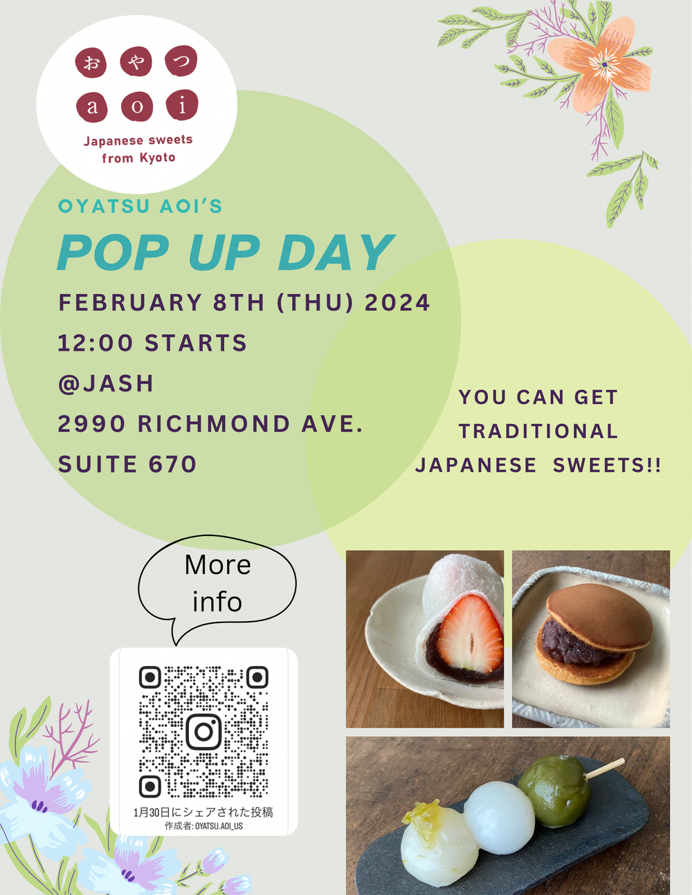 Wagashi Pop Up Day by Oyatsu Aoi — JapanAmerica Society of Houston