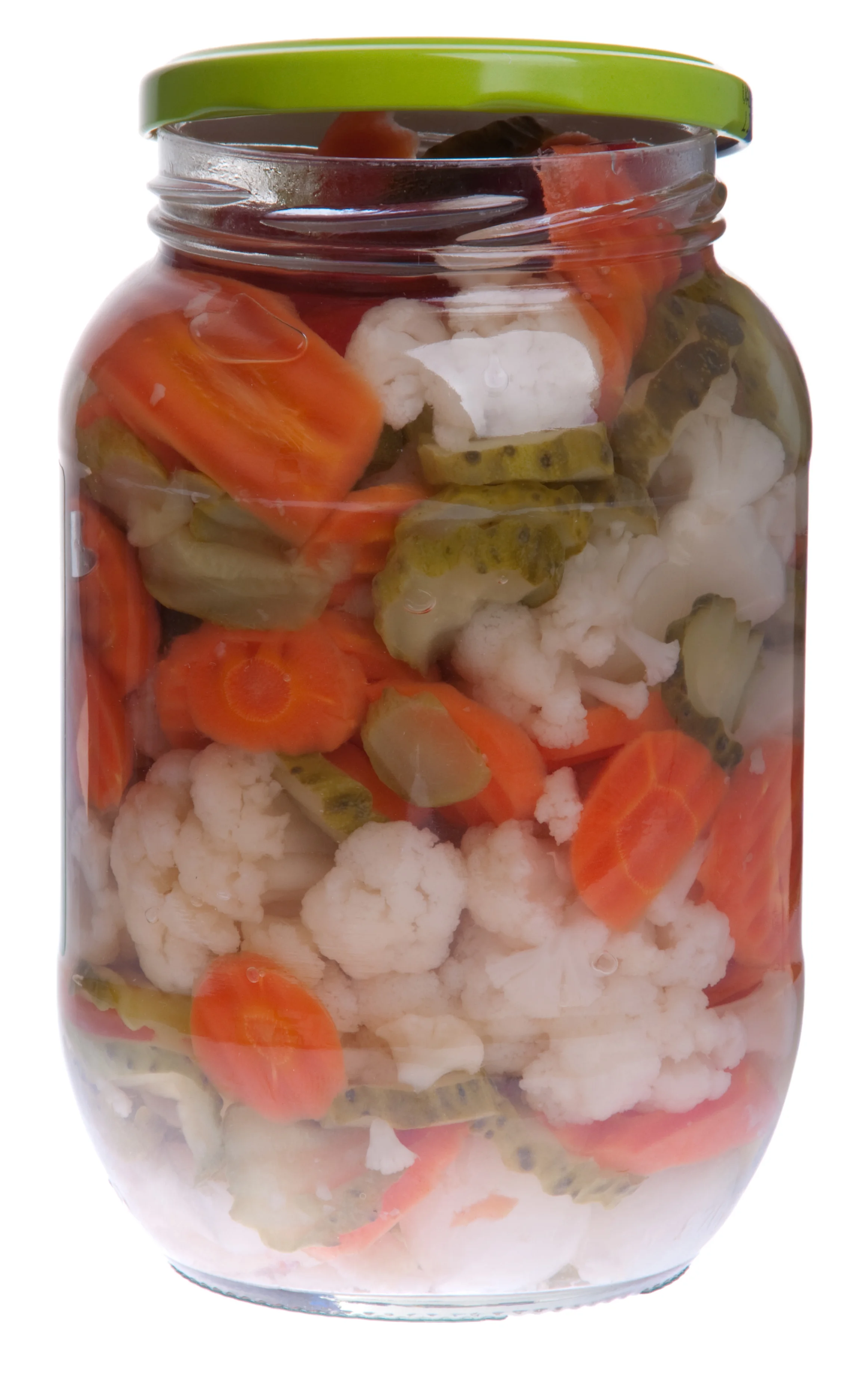 Crushed red pepper flakes give these pickled veggies a fiery kick!