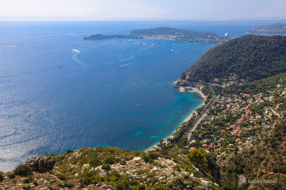 Spectacular view from our table at Chateau Eza, Eze, France