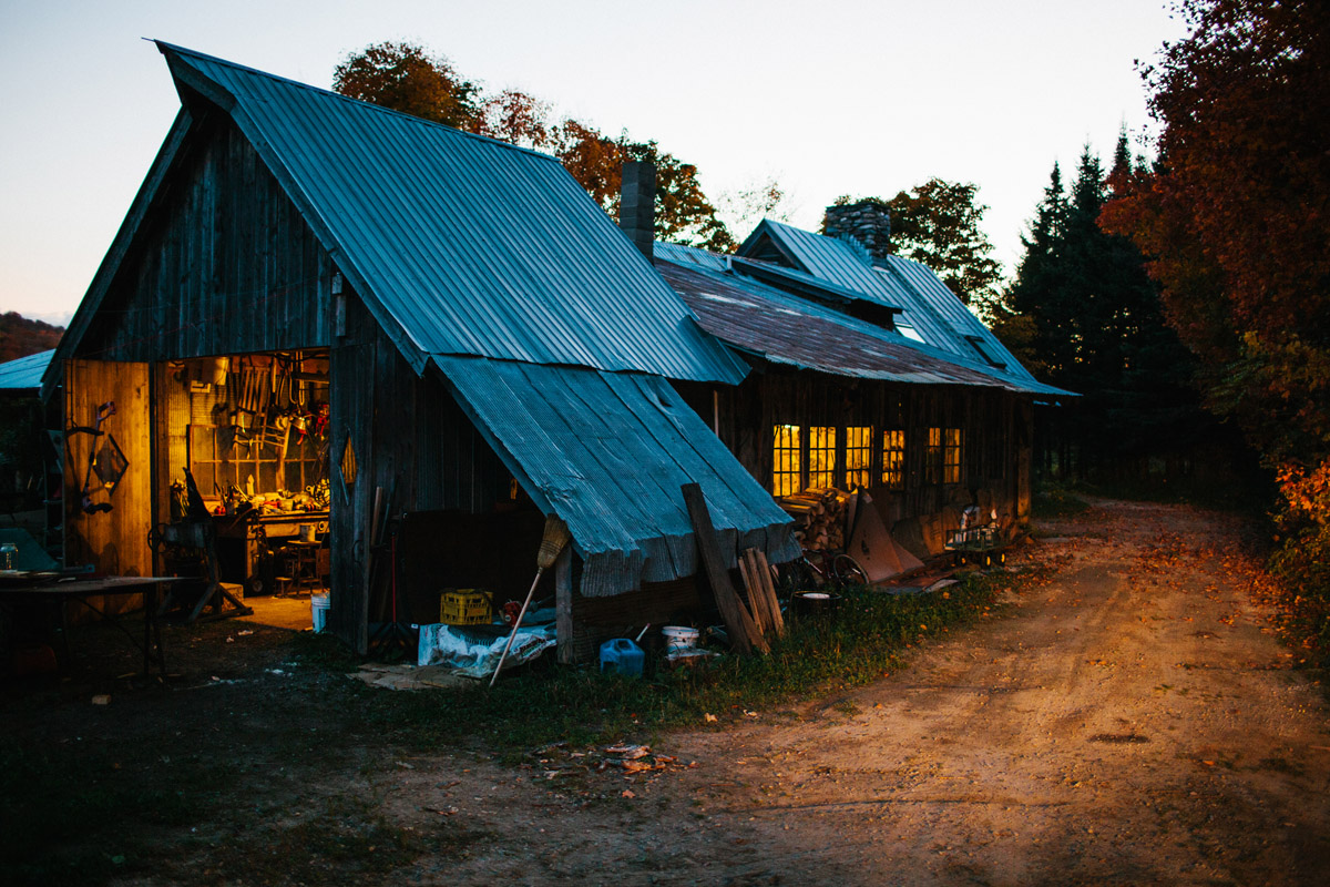 Miller's home workshop in Peacham Vermont.
