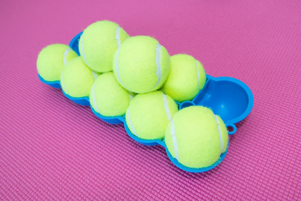 The Back King - Angled Bottom Side 10 Stacked Tennis Balls