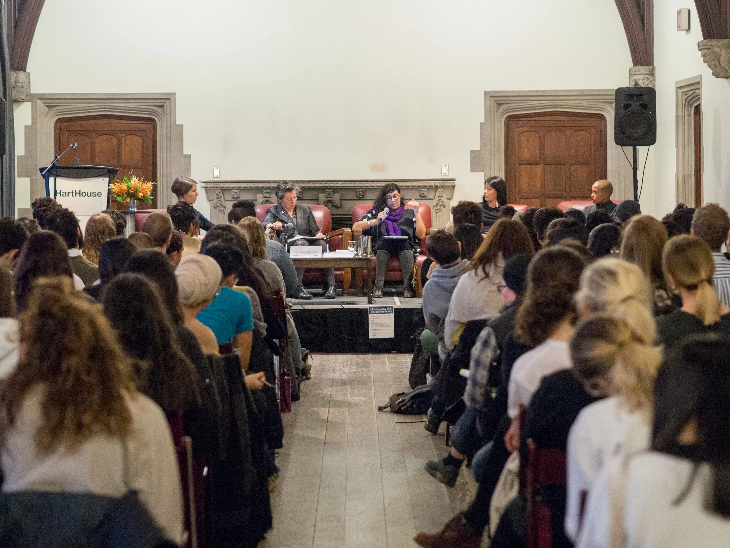 From left to to right: Gabriel Moser, Georgiana Uhlyarik, Indu Vashist, Quill Christie Peters, Michele Pearson Clarke
