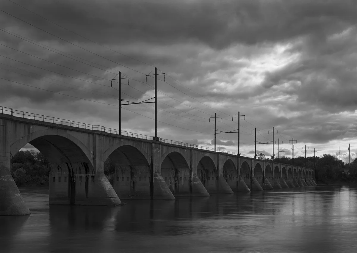 Cumberland Valley Bridge from City Island. View looking west toward Lemoyne.