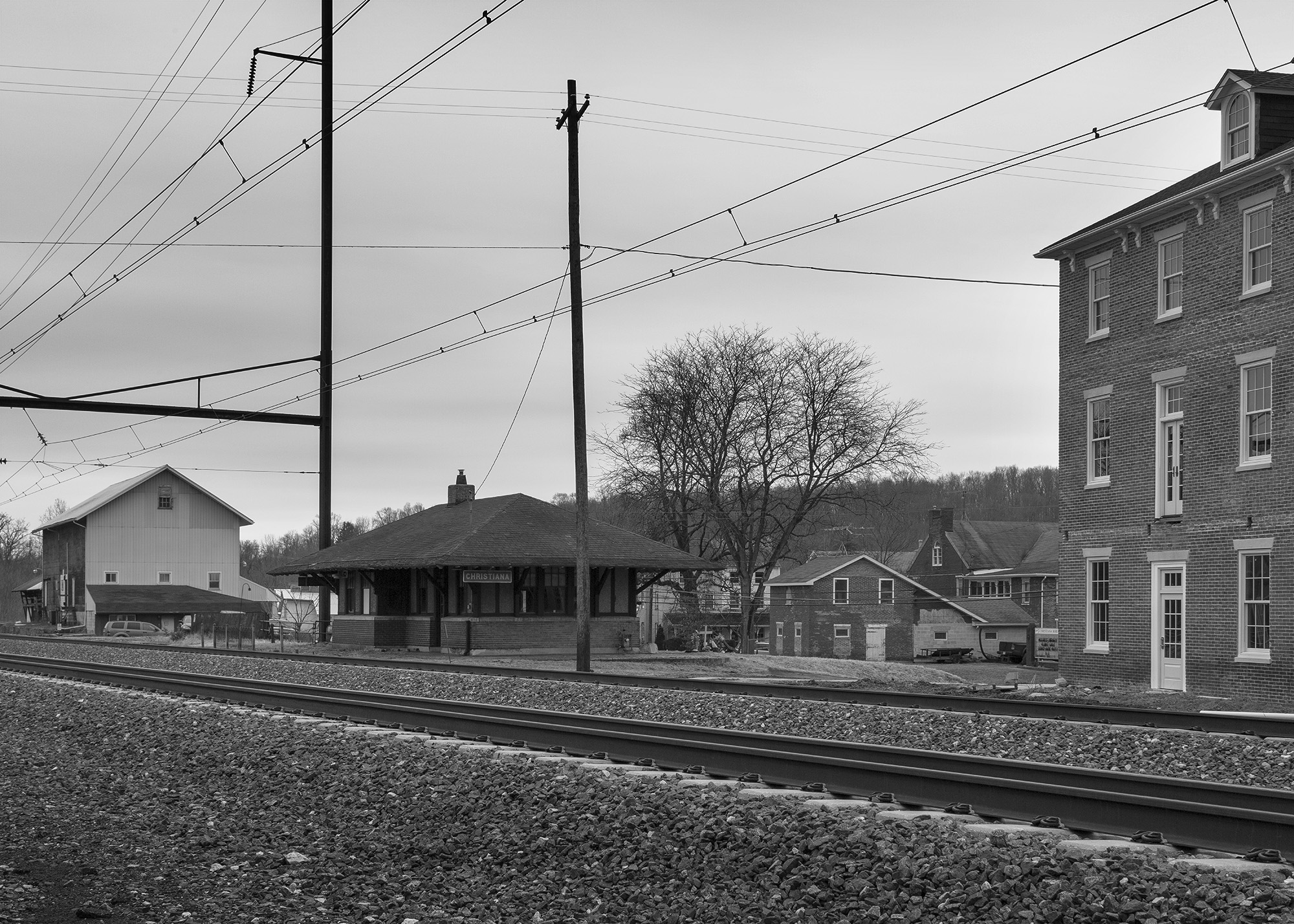 A modern-day view of the 1912 era Christiana train station. While manufacturing has left communities like this, the historical character and old buildings speak to the Borough's importance in industrial history throughout the United States in the 19th Century .