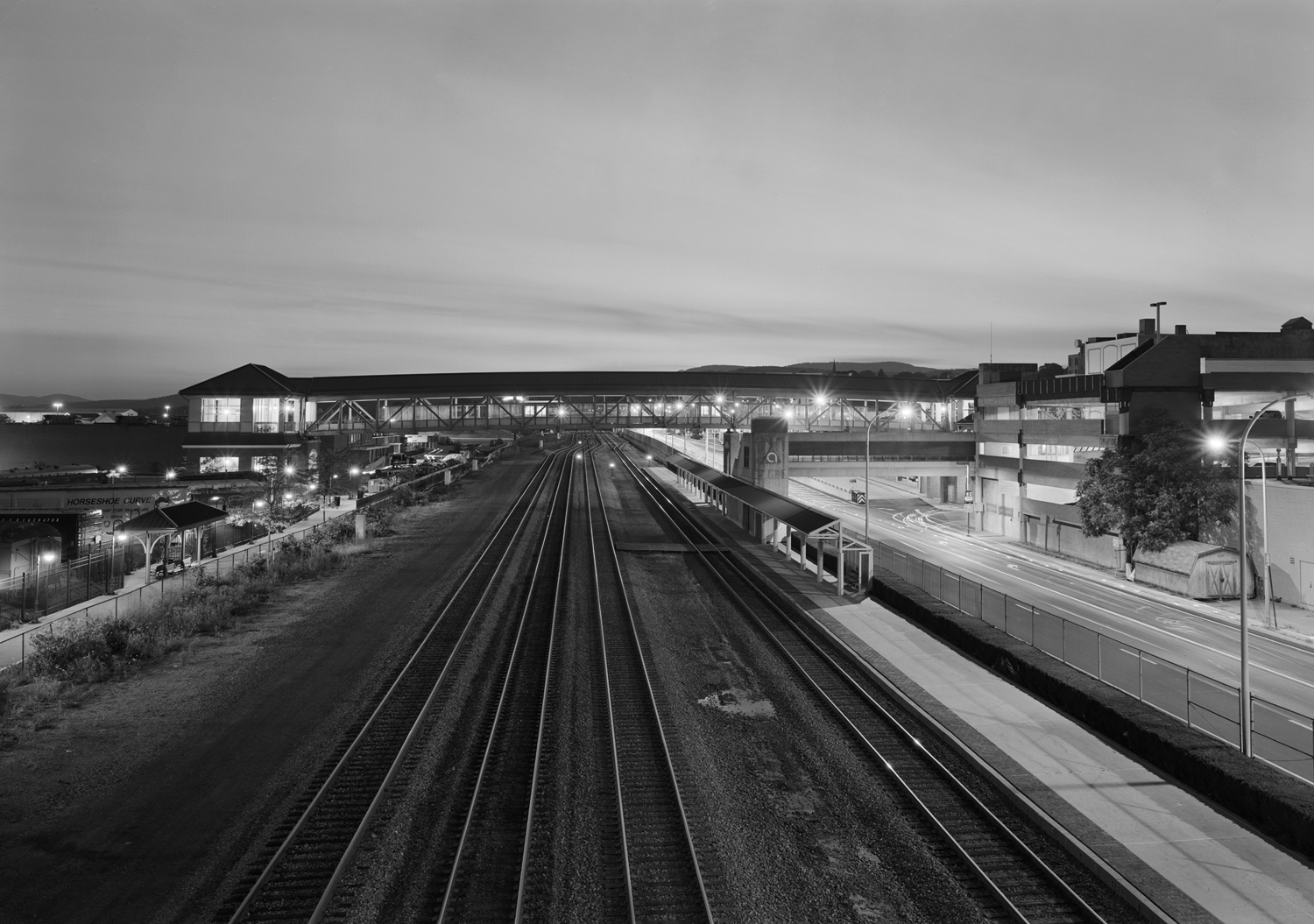 Main Line, looking west, Altoona, Pennsylvania. One of four images from the Main Line project accompanying the collection of Rau images in the exhibition at SAMA- Altoona