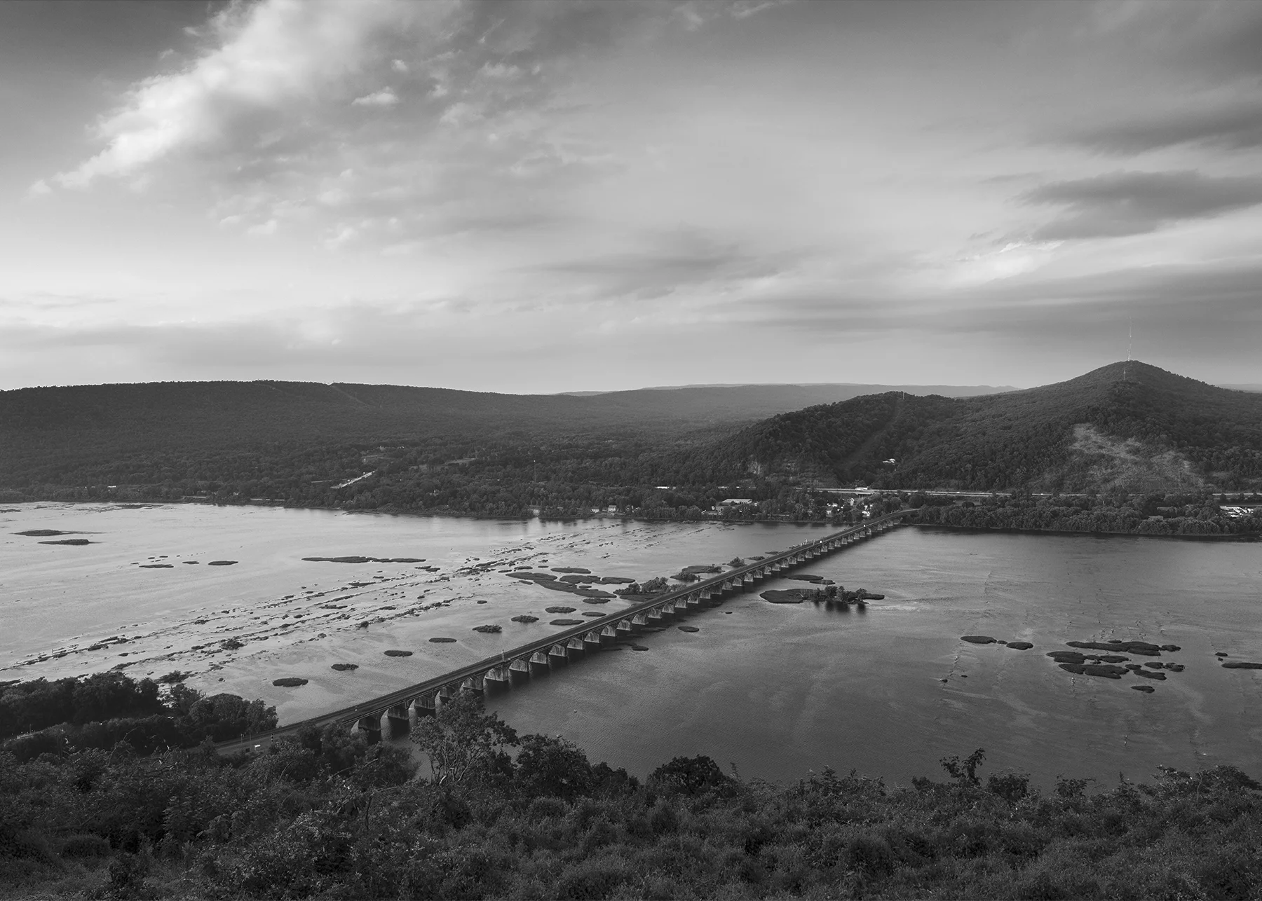 The expansive Rockville Bridge stretches across the Susquehanna River, and remains the worlds longest stone arch bridge. Rockville a testament to the Pennsylvania Railroad’s engineering legacy, part of Michael’s ongoing project From the Mainline, a culmination of interests and ideas focused on the railroad and the landscape it travels.