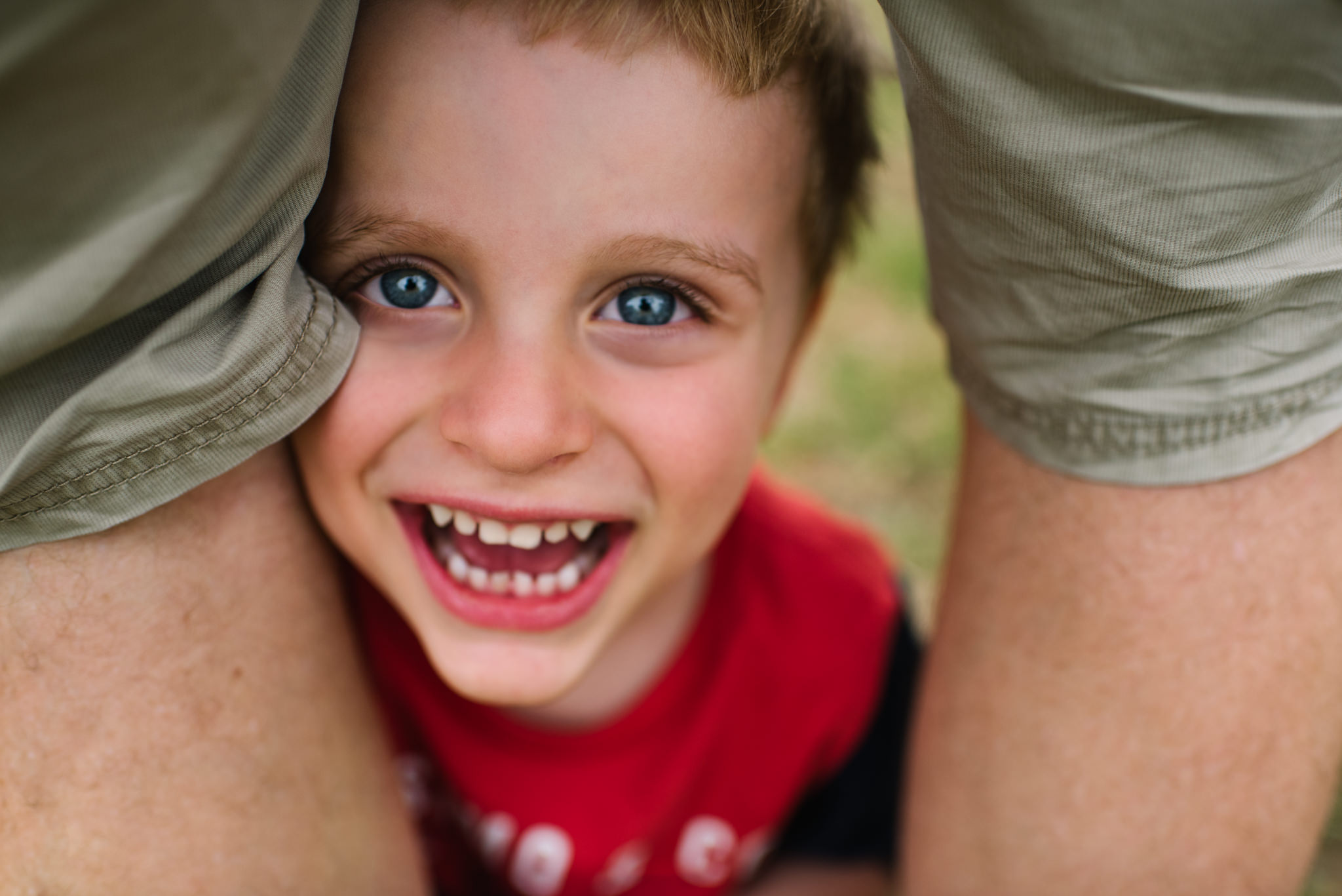 Smiling boy family photography