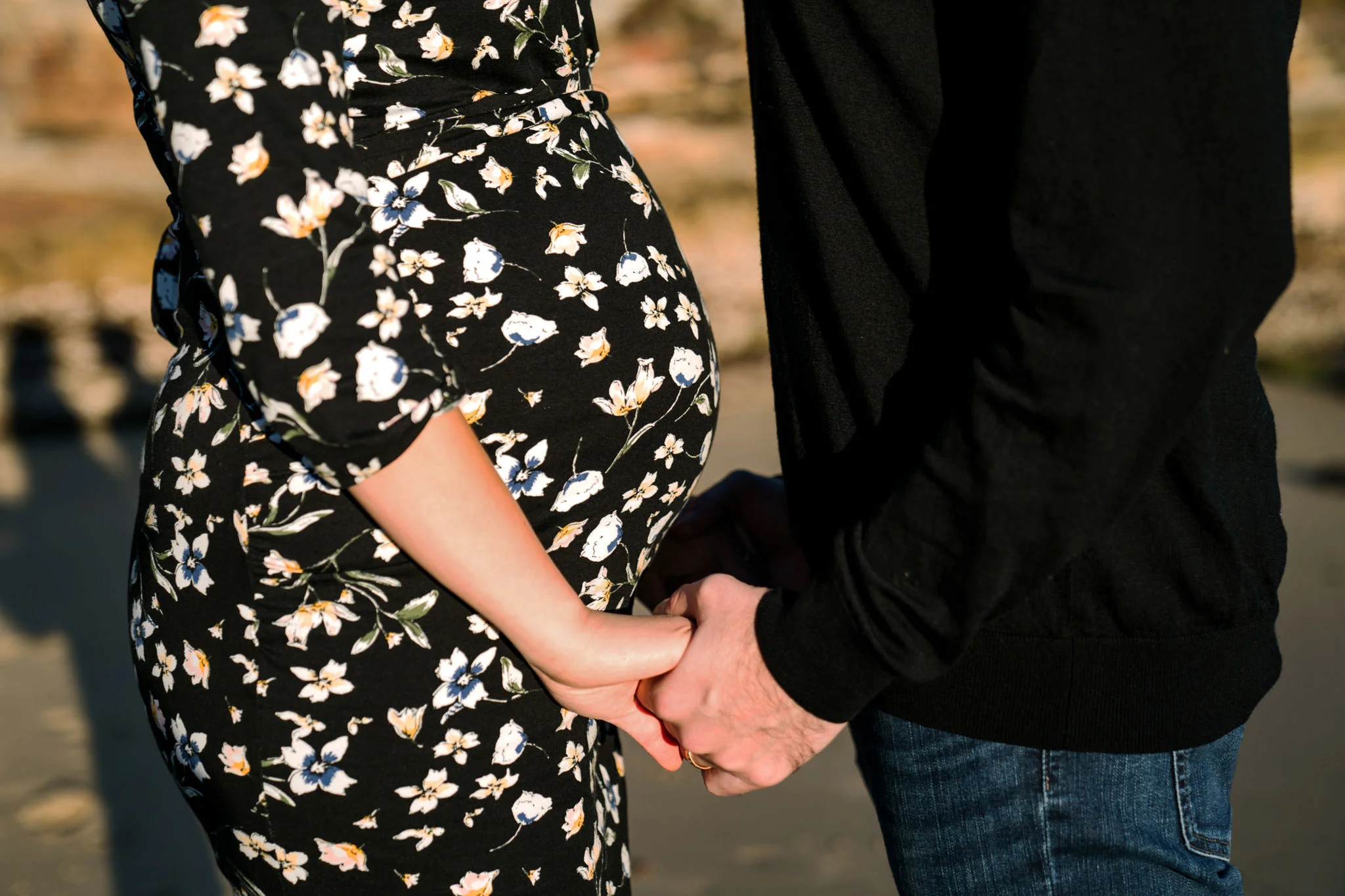Close up of pregnant belly