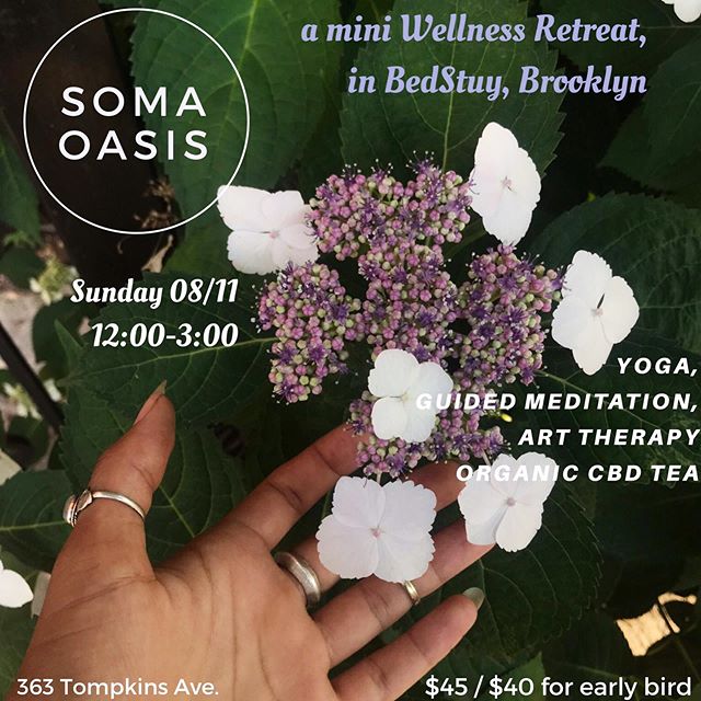 On Sunday, Aug 11th the Tumbleweed #Wellness Series continues, presenting ﻿&ldquo;Soma Oasis&rdquo;: A mini-retreat for the mind &amp; body. ✨
Connect with your healthy self, utilizing a range of creative modalities including CBD, 
Breath-work (w. @e