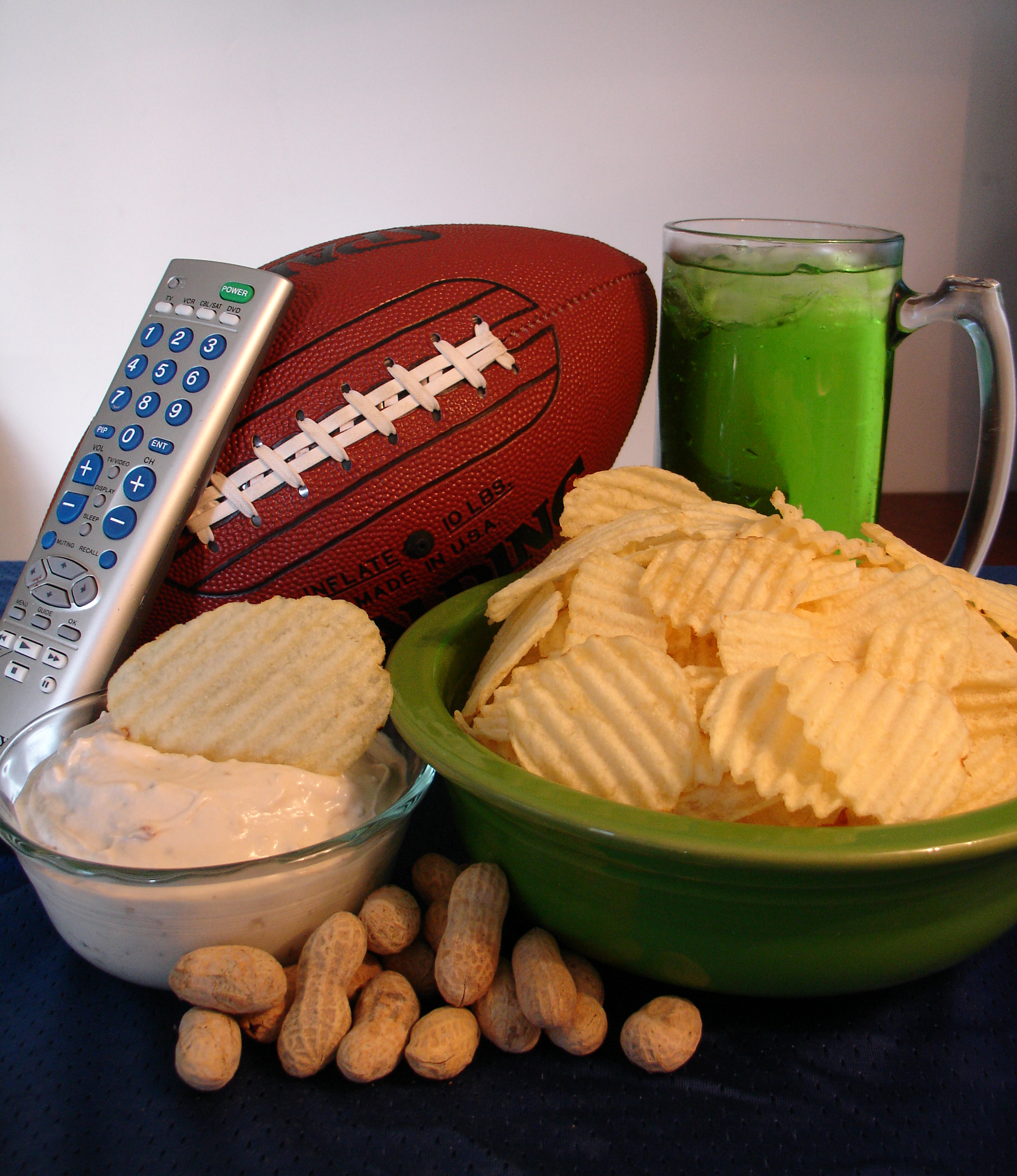 Ty is set to watch some NFL foot... wait, why the hell is his drink green?
