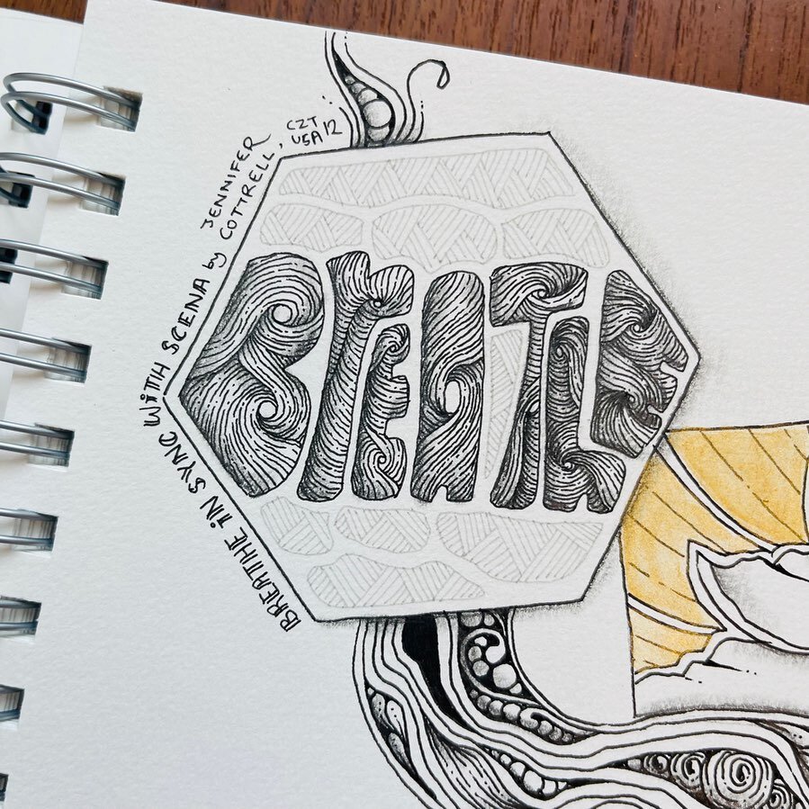 &ldquo;Breathe in Sync with Scena&rdquo; by Jennifer Cottrell, CZT ( @lotusblossom1201 ) for CZT : Artifex Eruditio 2022. Going back to the simplicity of black ink on white paper. 🖊️

#CZTAE #cztae2022 #blacktobasics