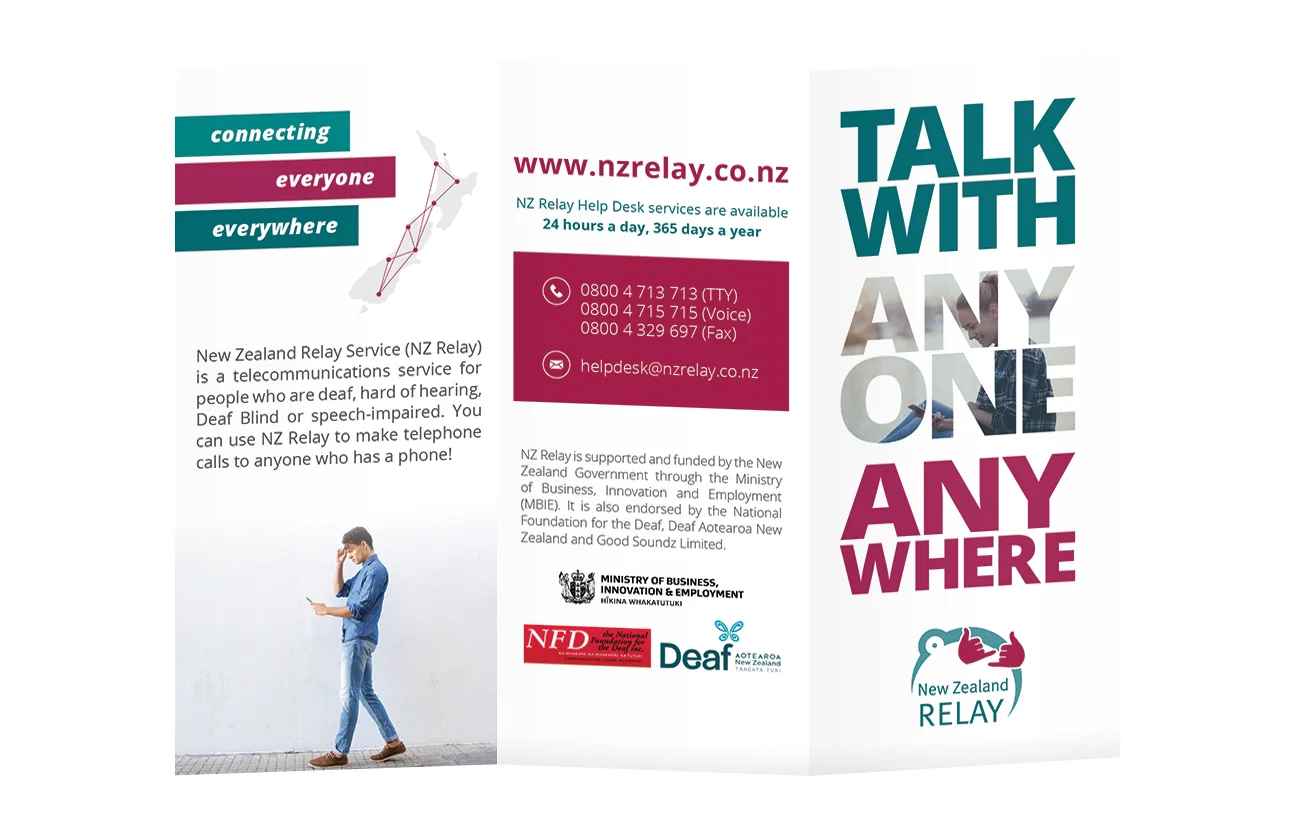 Design Option 2 for Front Cover of NZ Relay Brochure