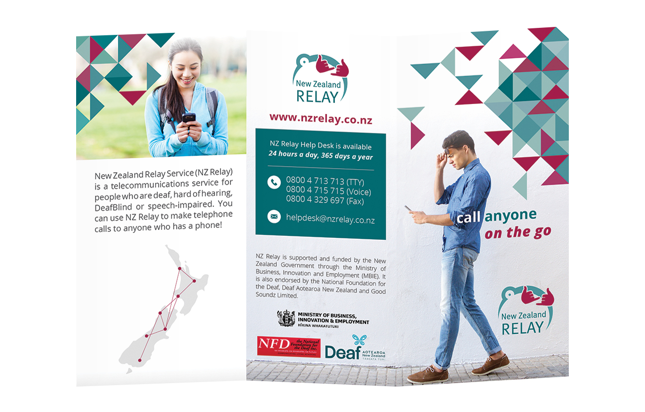 Design Option 1 for Front Cover of NZ Relay Brochure