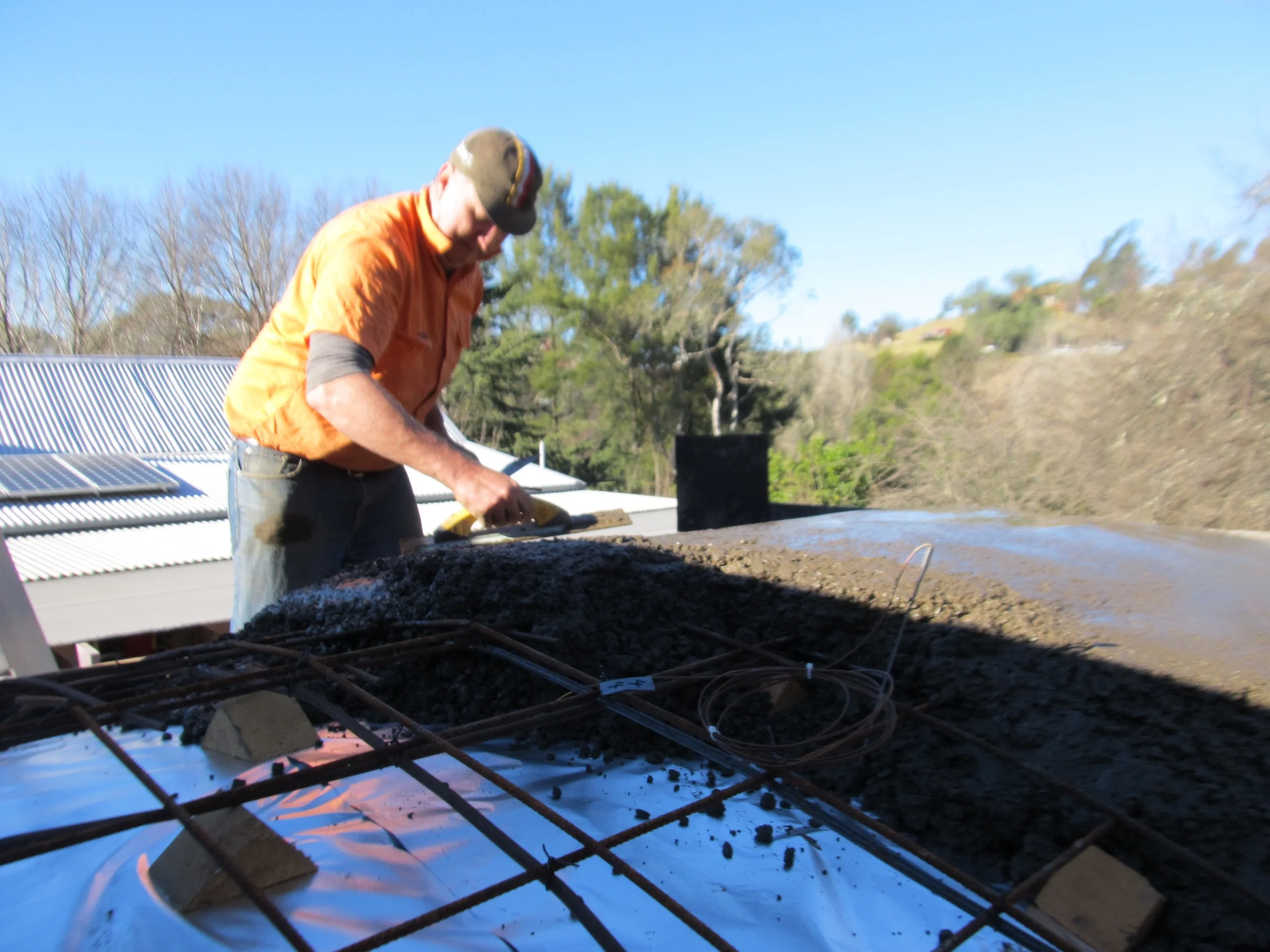 James working on the concrete cap.