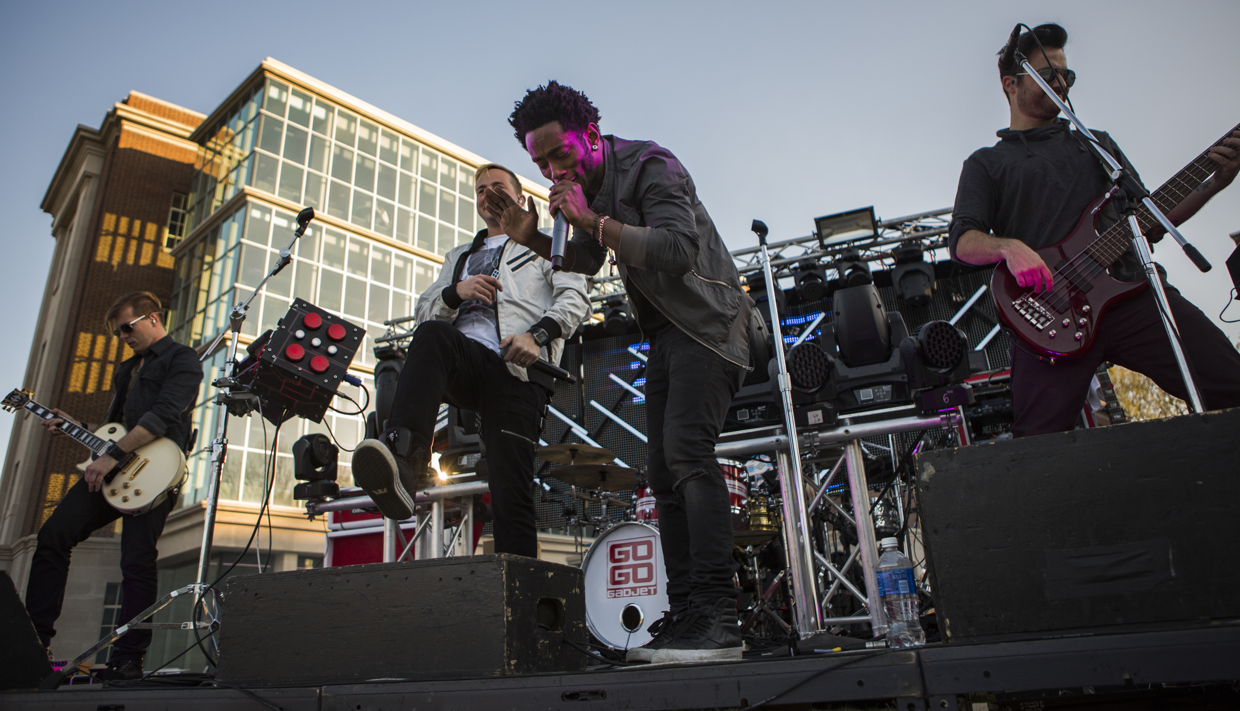 Members of Go Go Gadjet perform on the HUB lawn as part of PSiheartU week on Thursday, April 14, 2016.