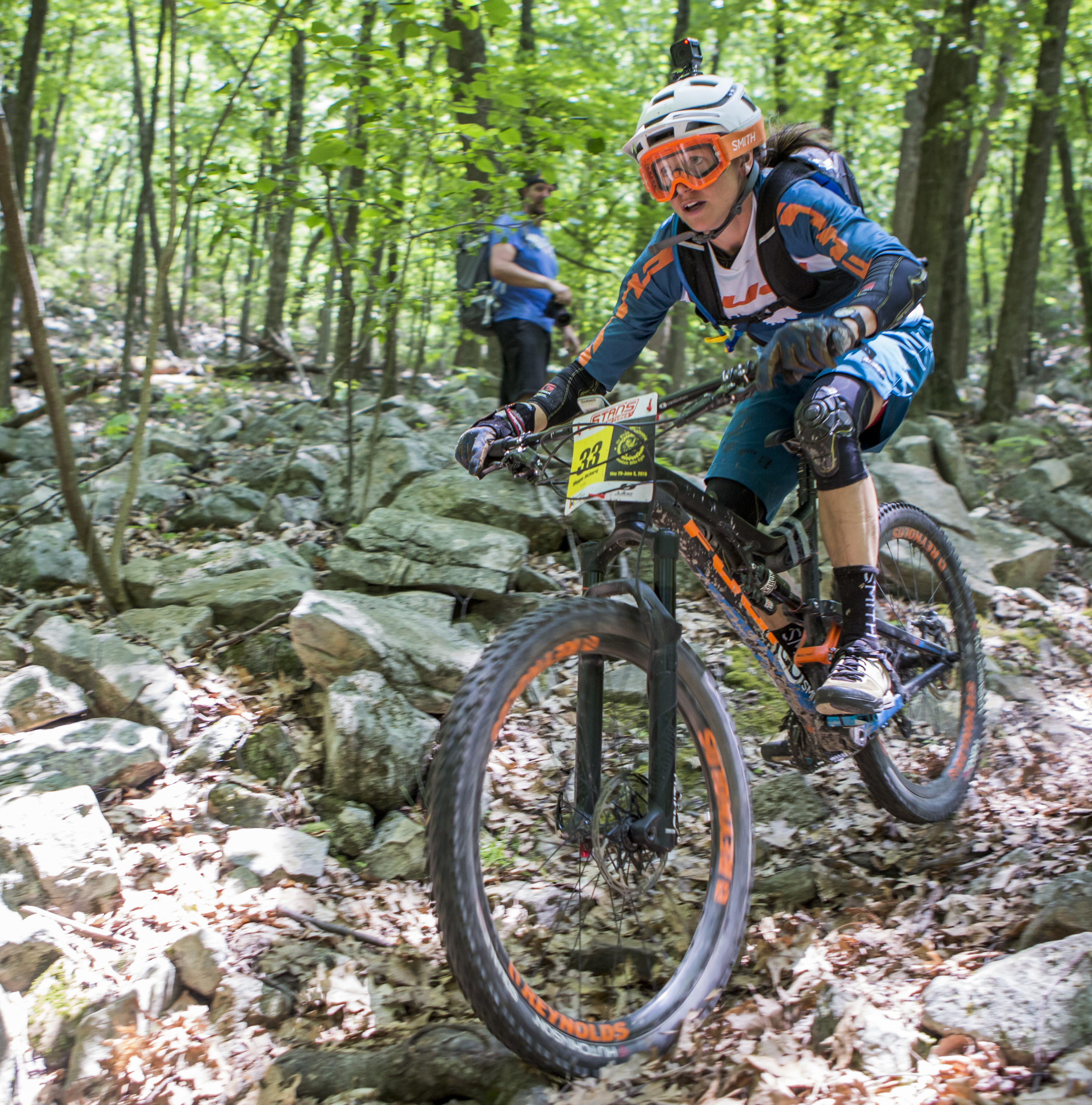 Meggie Bichard rides through the fourth enduro on the Wildcat Gap trail in Rothrock State Forest in the third stage of the Tran-Sylvania Epic Mountain Bike Ride on Wednesday, June 1, 2016