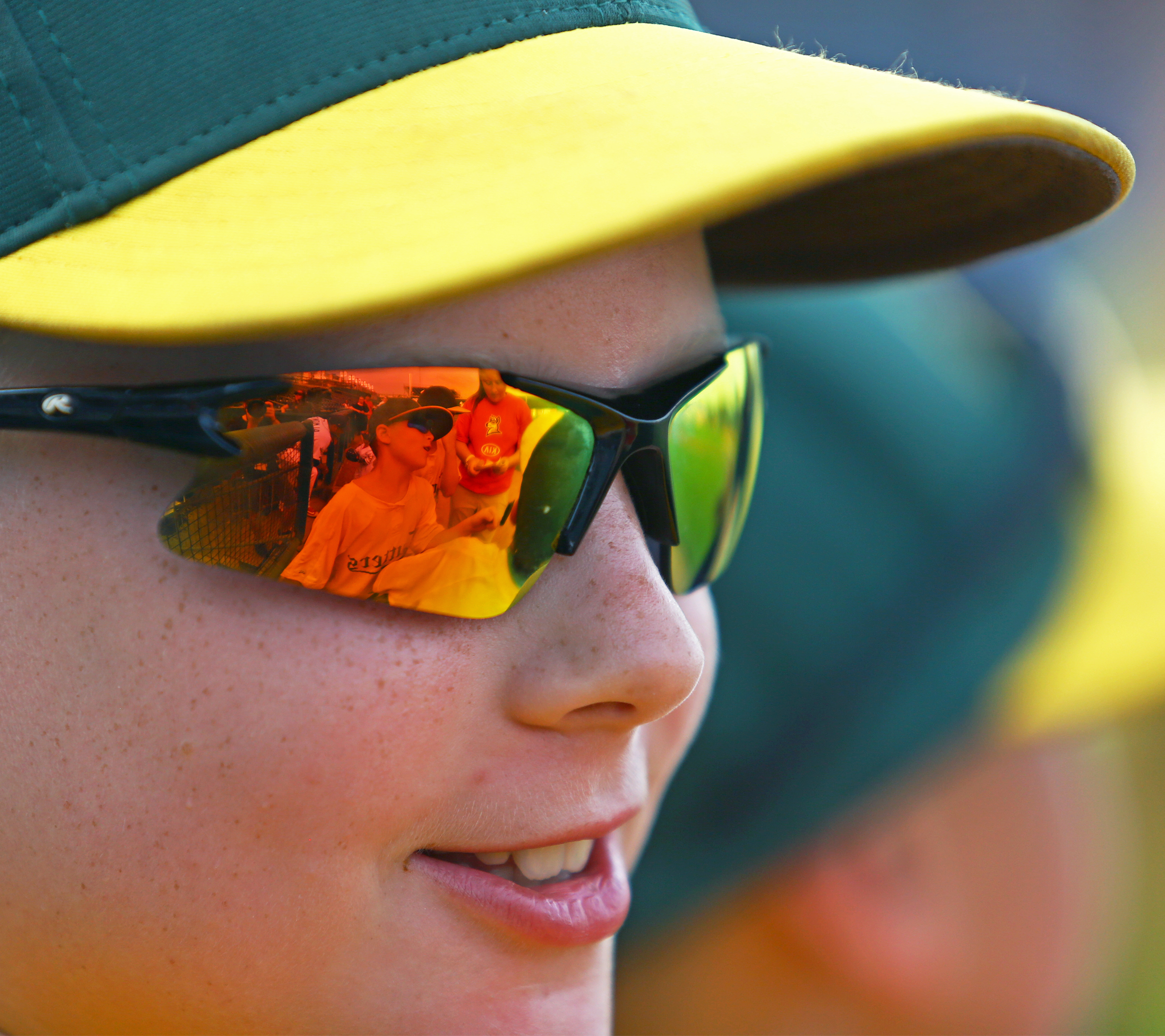 Zach Mazer waits by the home dugout of Medlar Field with the Centre County Cutters 8U to run out to the field with the Spikes starting lineup before the second game in the series against the Hudson Valley Renegades on Monday, June 20, 2016.