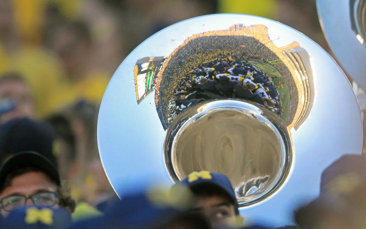  The University of Michigan marching band performs in the stands of "The Big House" in Ann Arbor during the football game against Penn State on Saturday, Sept. 24, 2016. University of Michigan won the game 49-10. 