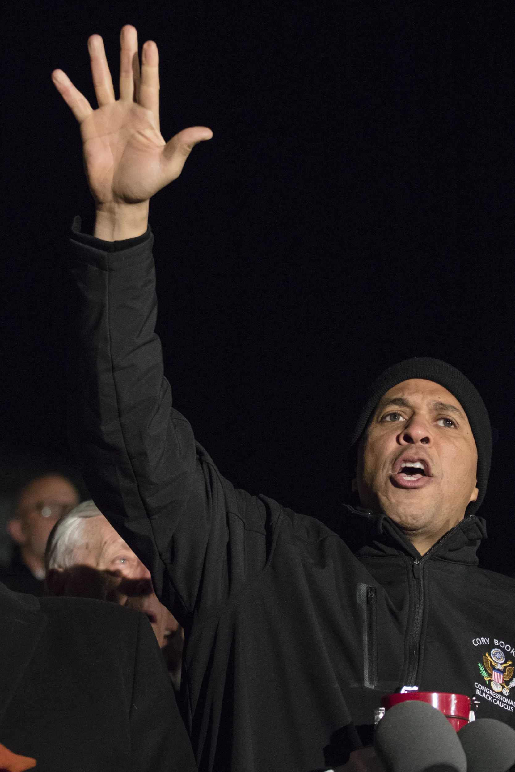 Senator Cory Booker (D-N.J.) speaks out against President Trump's executive order barring travel between select countries.