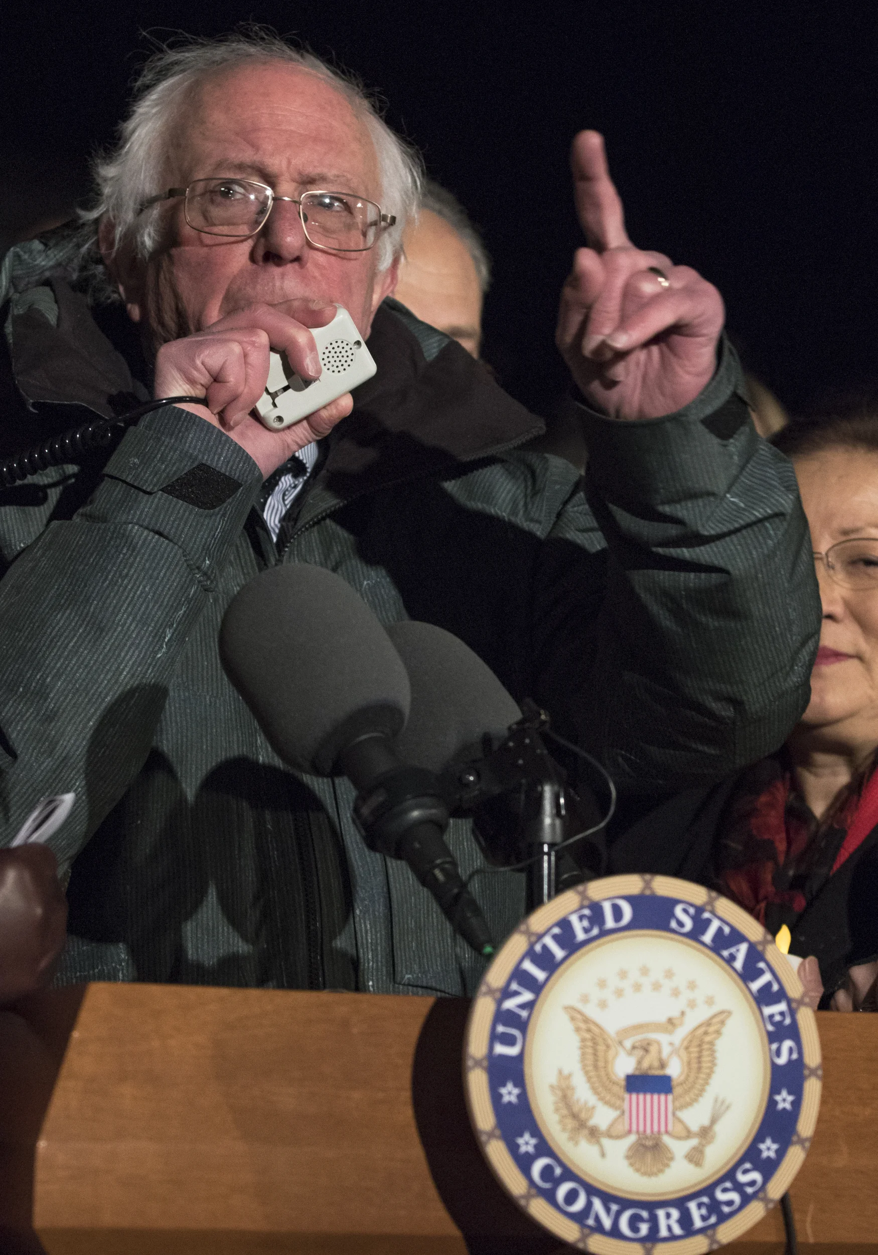 Senator Bernie Sanders (I-Vt.) speaks out against President Trump's recent executive orders including the banning of travel between select countries.