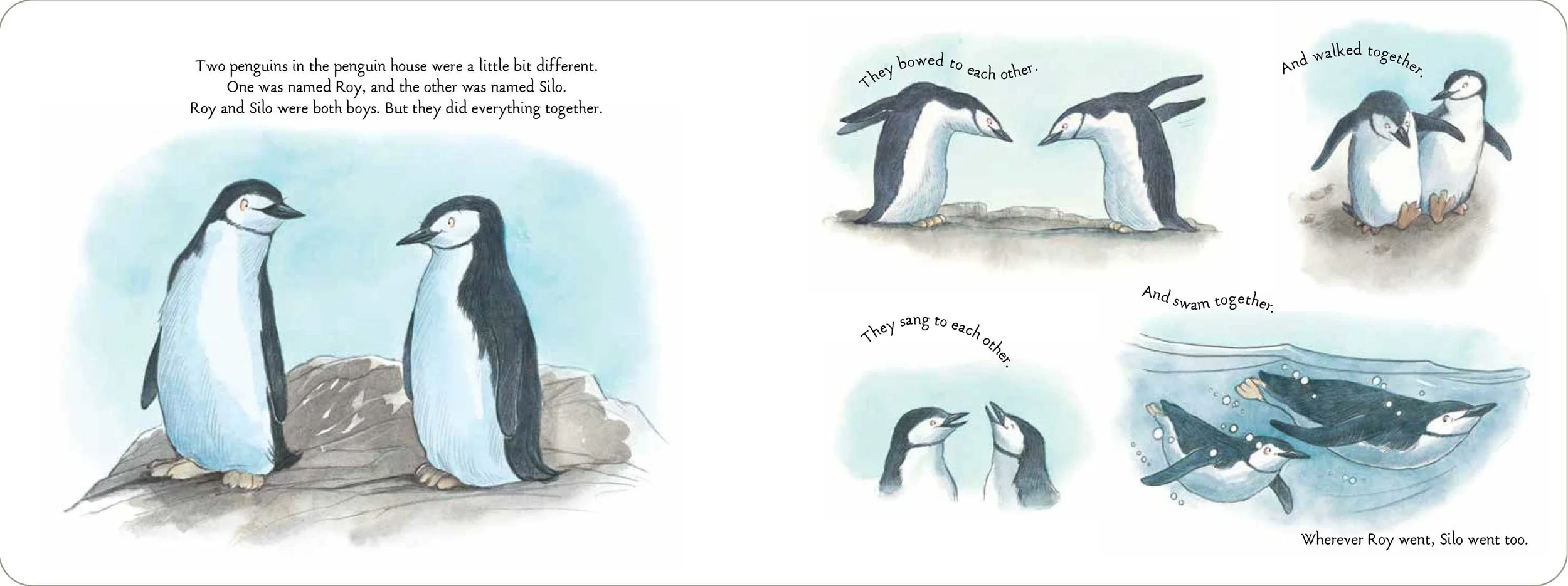And Tango Makes Three by Justin Richardson. Based on real-life penguin dads who finally get to take care of an egg. Ages 2-8.