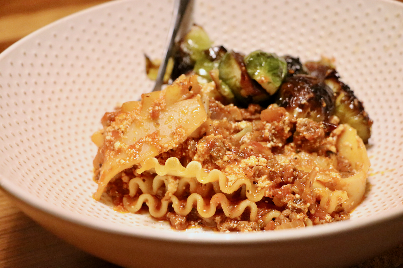 I took a photograph of my first beef lasagna I have ever made. It was delicious.