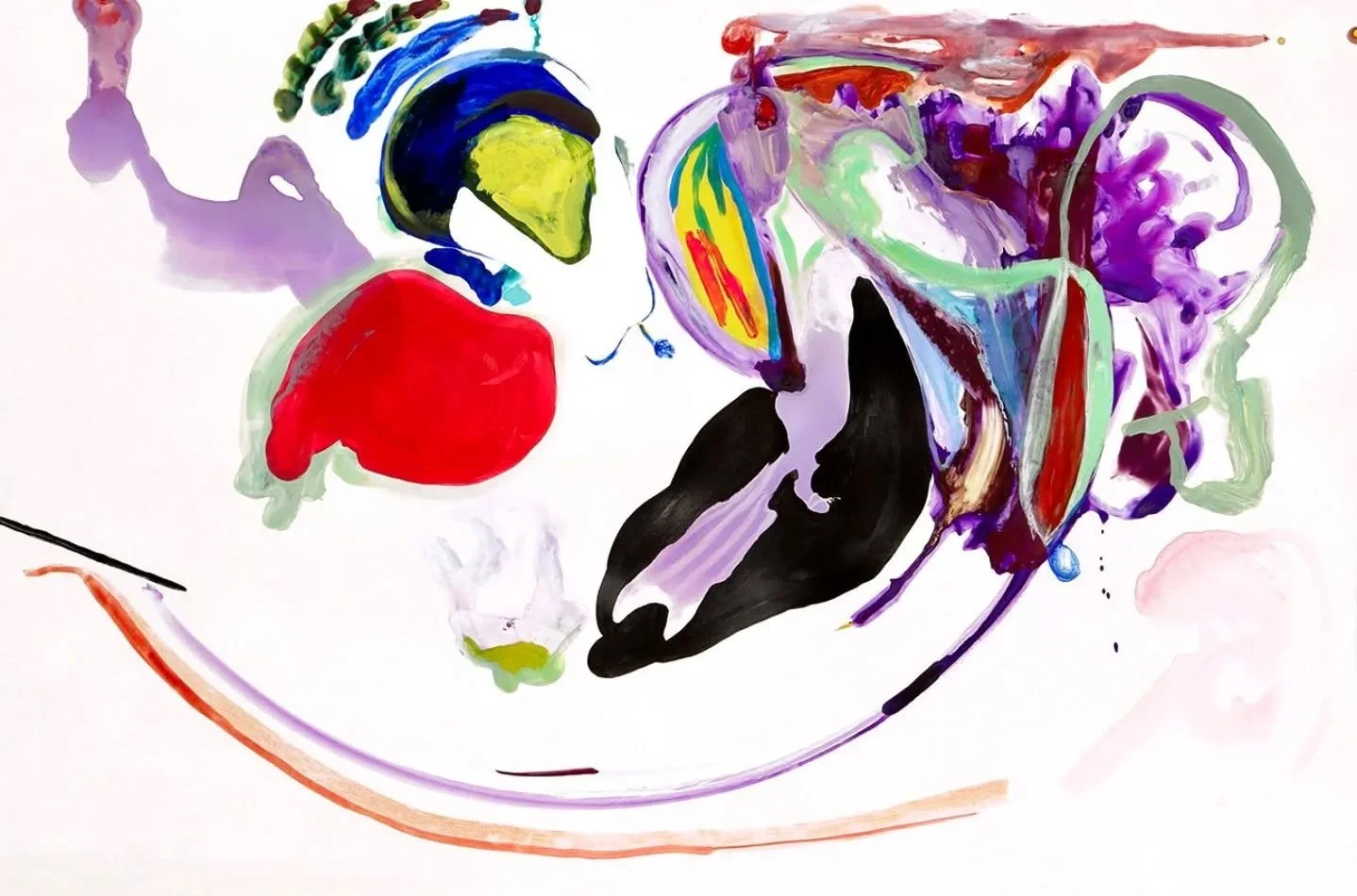 This painting is named "I had a lot of miscarriages"--miscarriage, of cells, of energy, relationship, sprouts that never grow their second set of leaves. This piece is on/of a cradled panel, more firm than the rippling paper I often work on