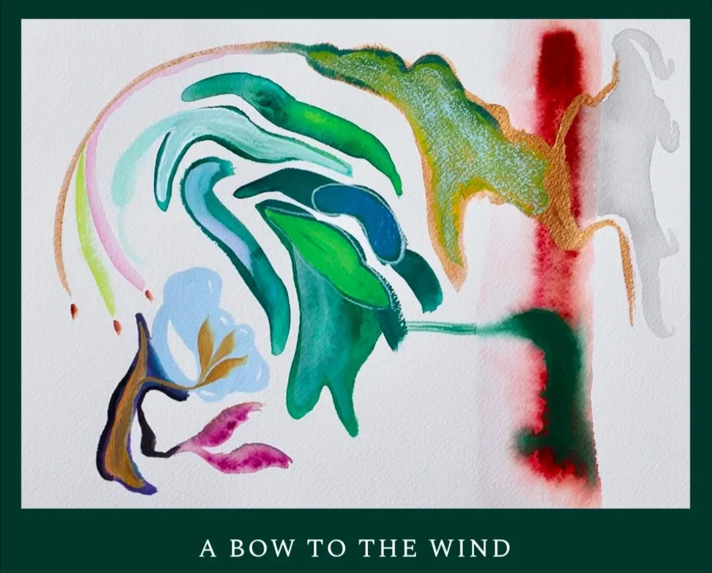 This painting is one for the spring!  It's raining mulberry seeds in my backyard. I cannot see the mountains. The tumbleweed comes from nowhere and blows everywhere. 

A Bow to the Wind
2024, Tabatha Shaun Hansen