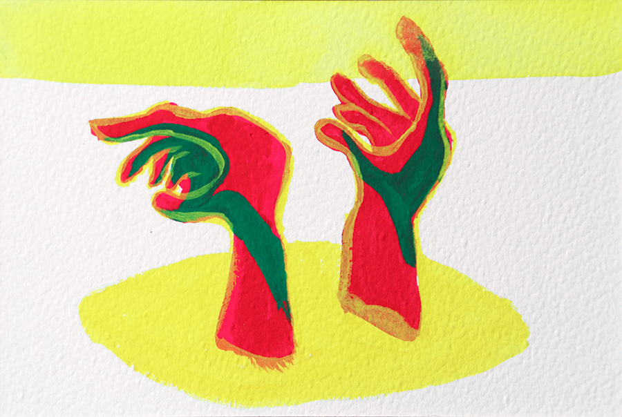 Original: Two Right Hands: Red Green Yellow