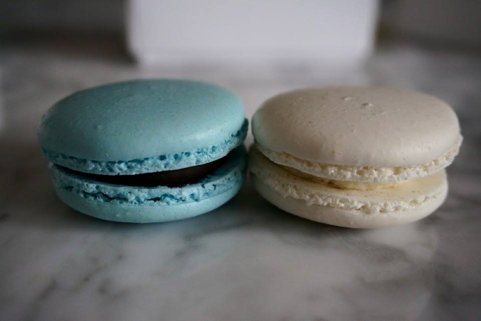 Blue and White Macarons