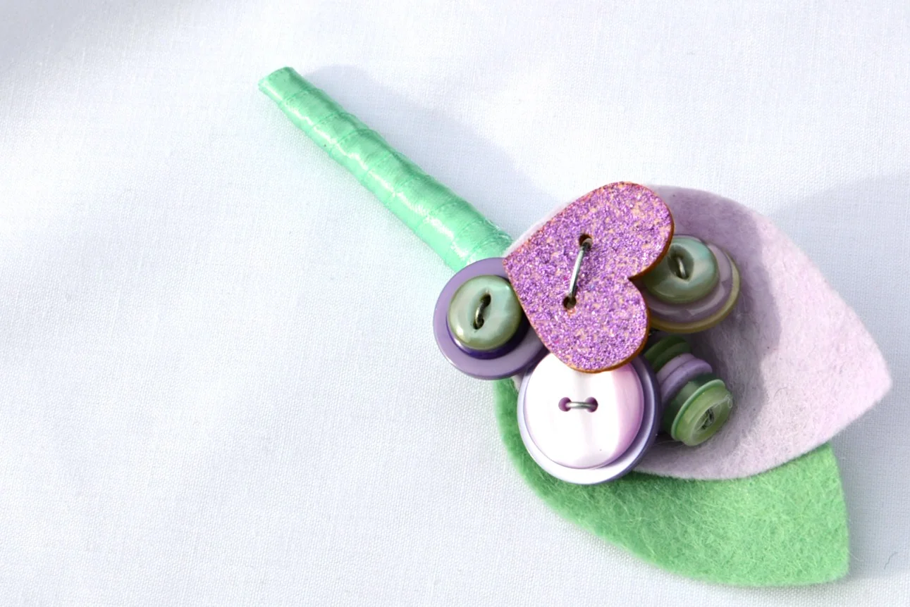 Heart Themed Wedding Buttonhole