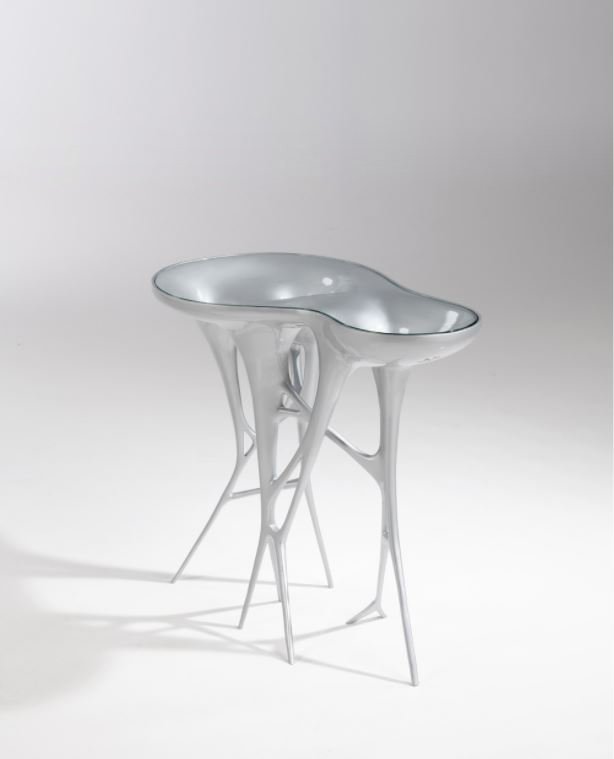 14. MB Side Table 'Chewing Gum' Laquered Bronze and Glass.JPG
