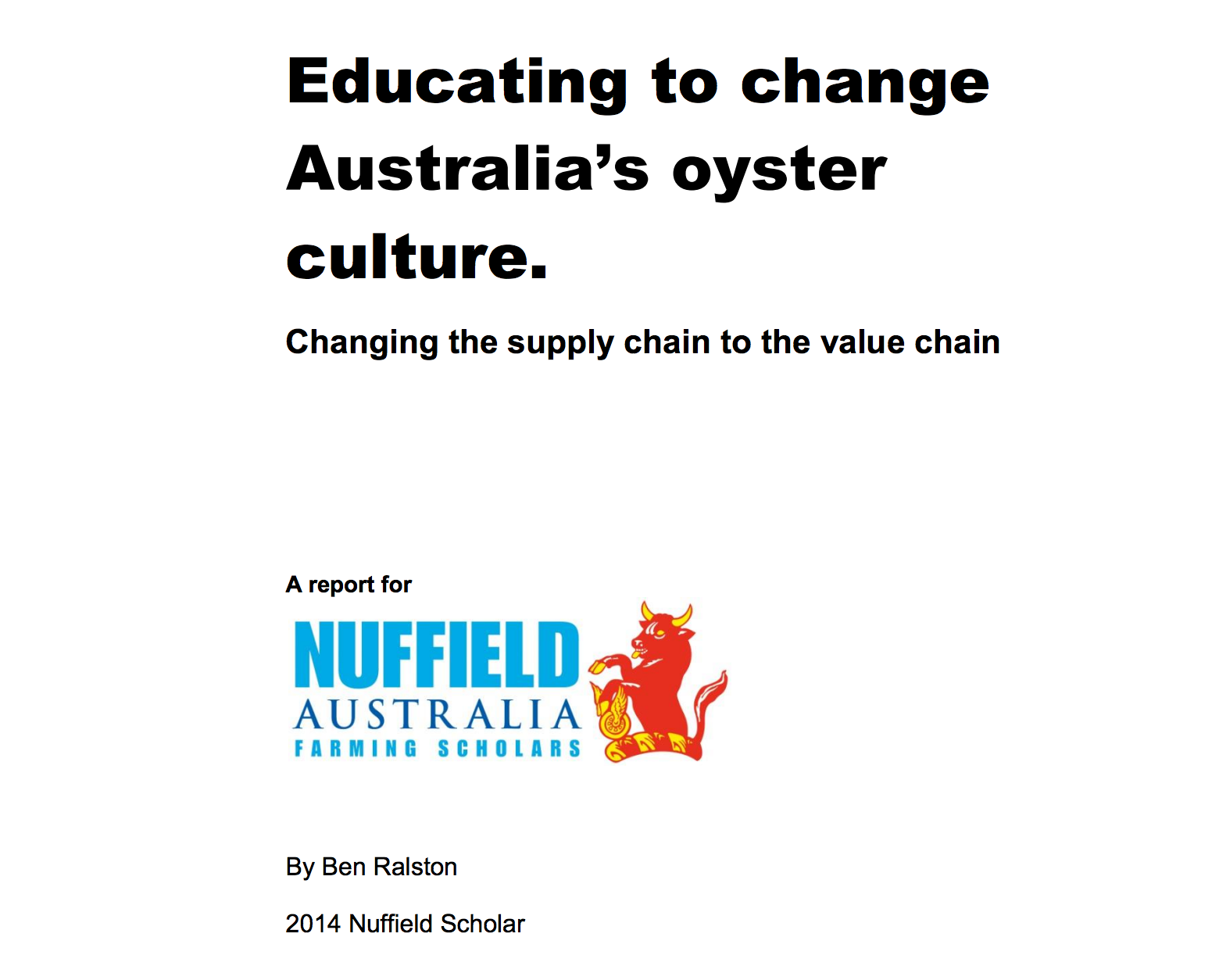 Educating to change Australia's oyster culture.