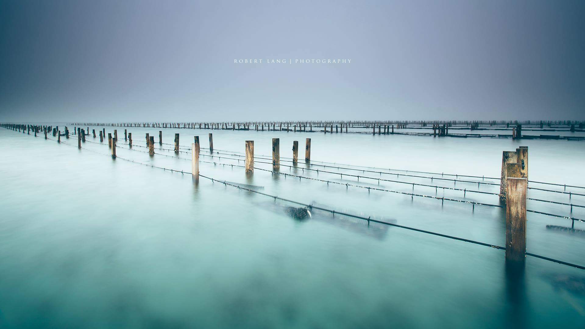 Amazing photo of fog on an oyster lease on Coffin Bay in South Australia