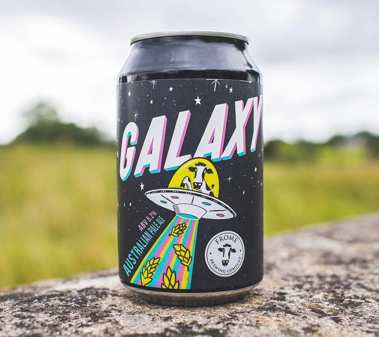 Galaxy beer can design and illustration