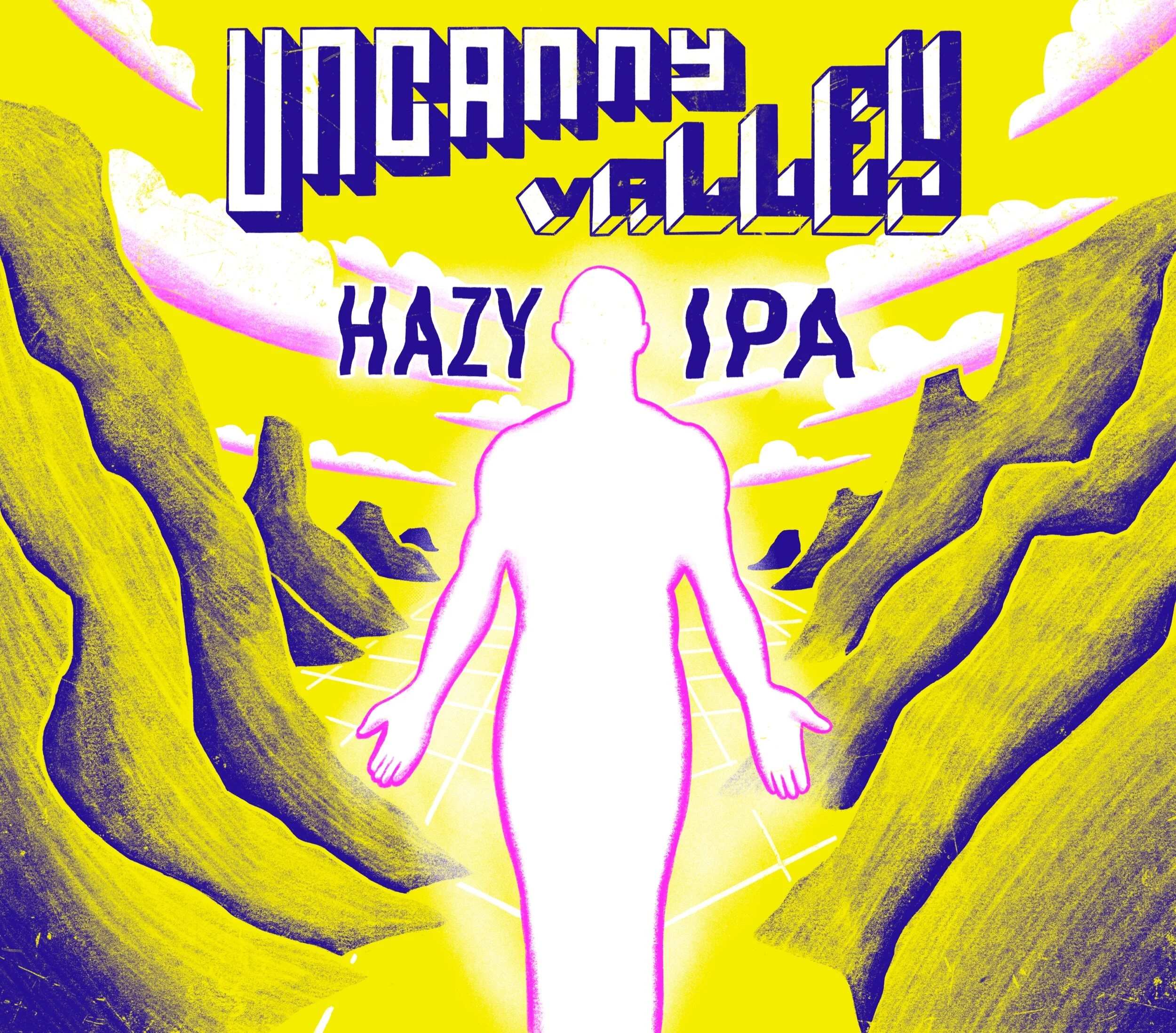 Uncanny Valley hazy IPA beer label