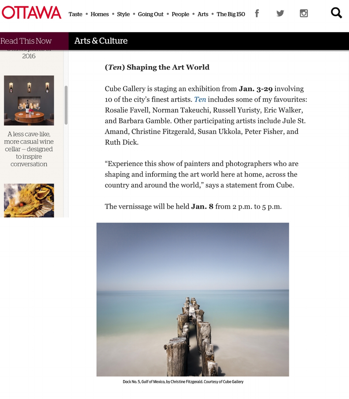 Ottawa Magazine online, January 2017.