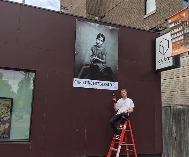Promotional Banner outside Cube Gallery, Ottawa, Canada.