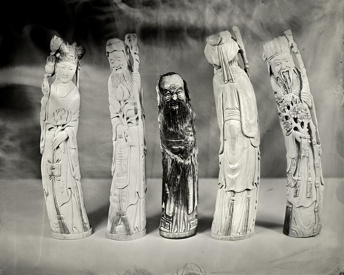  Five Ivory Statues, 2018  Platinum-Palladium Print 