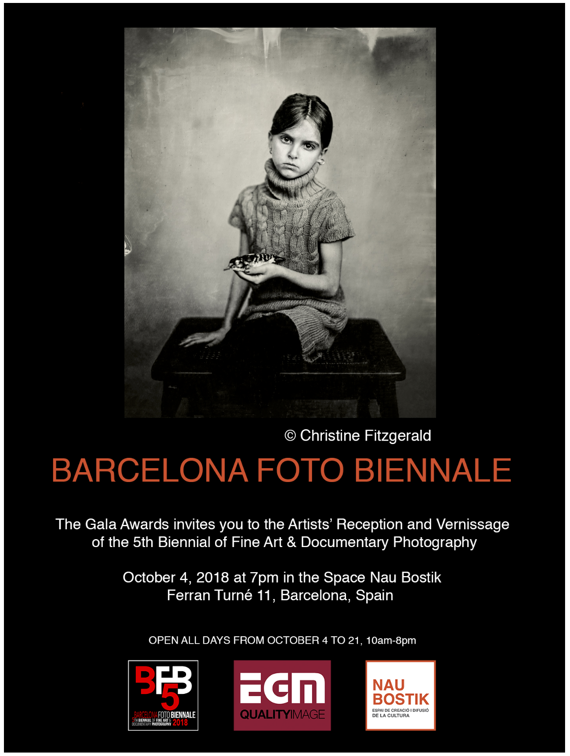Barcelona Foto Biennale, Oct 4 to 21, 2018