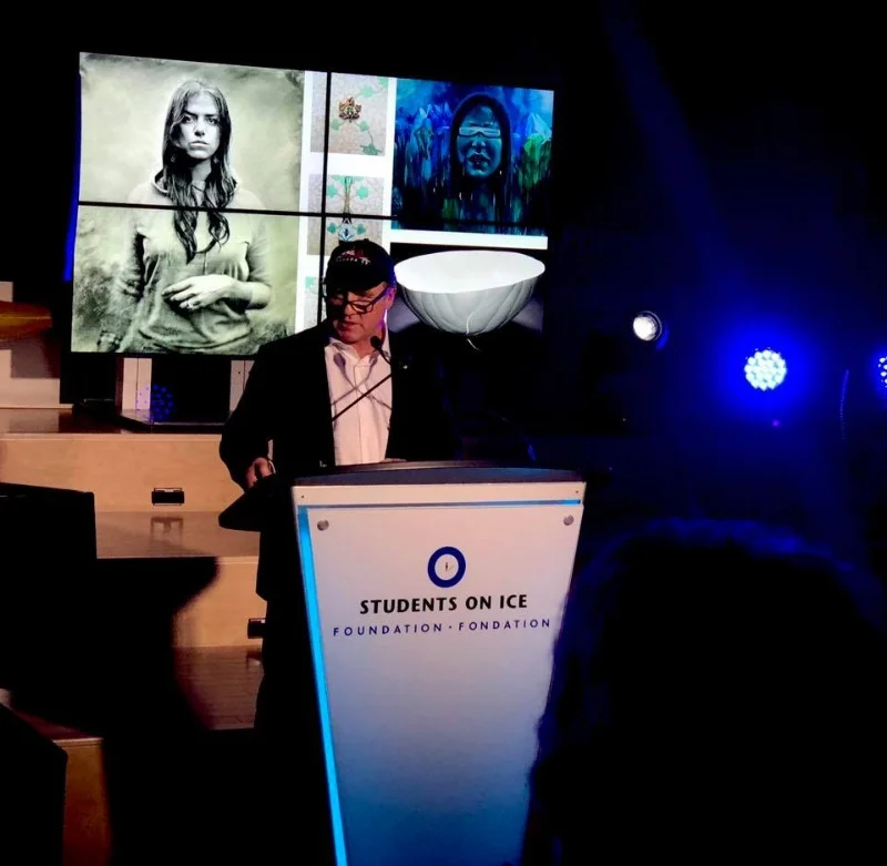 Geoff Green, Student’s on Ice President announcing National Exhibition of Canada C3 Expedition in collaboration with Canada Council for the Arts, November 29, 2018.